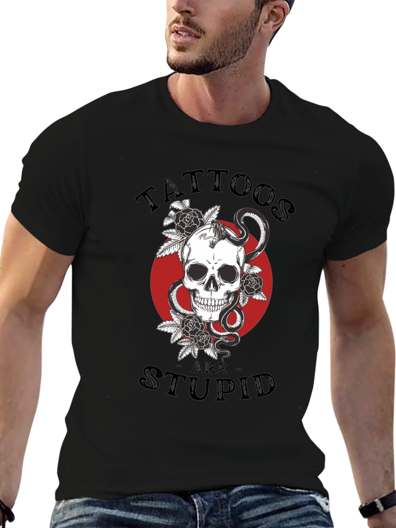 Tattoos Are Stupid Skull & Snake T-Shirt