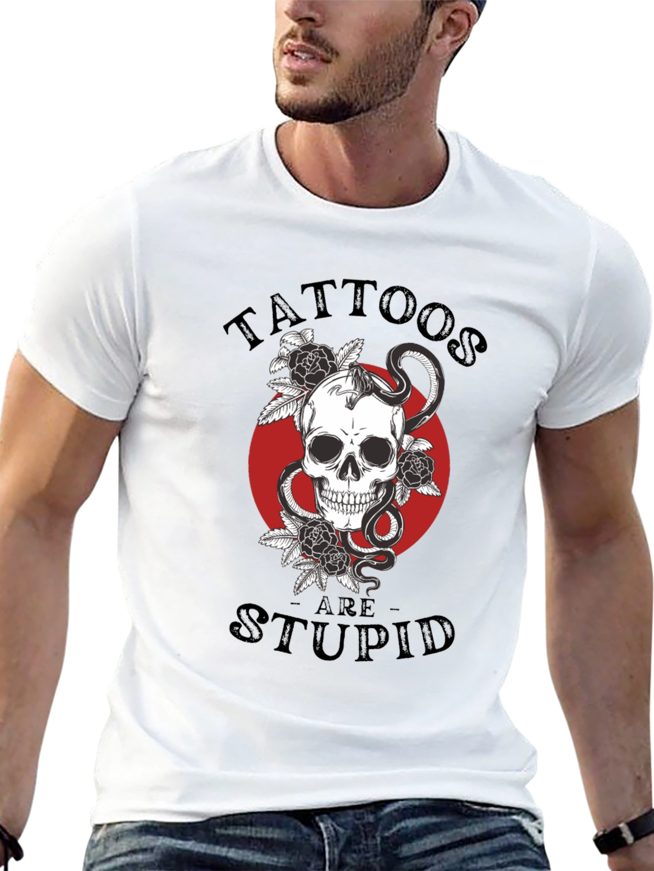 Tattoos Are Stupid Skull & Snake T-Shirt