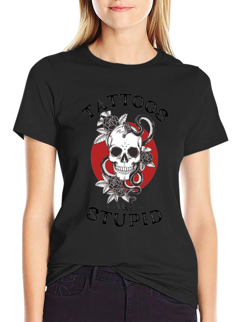 Tattoos Are Stupid Skull & Snake T-Shirt