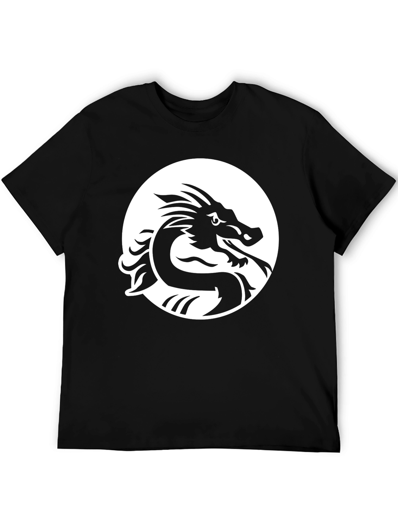 Dragon Graphic Tee - Black Cotton Blend