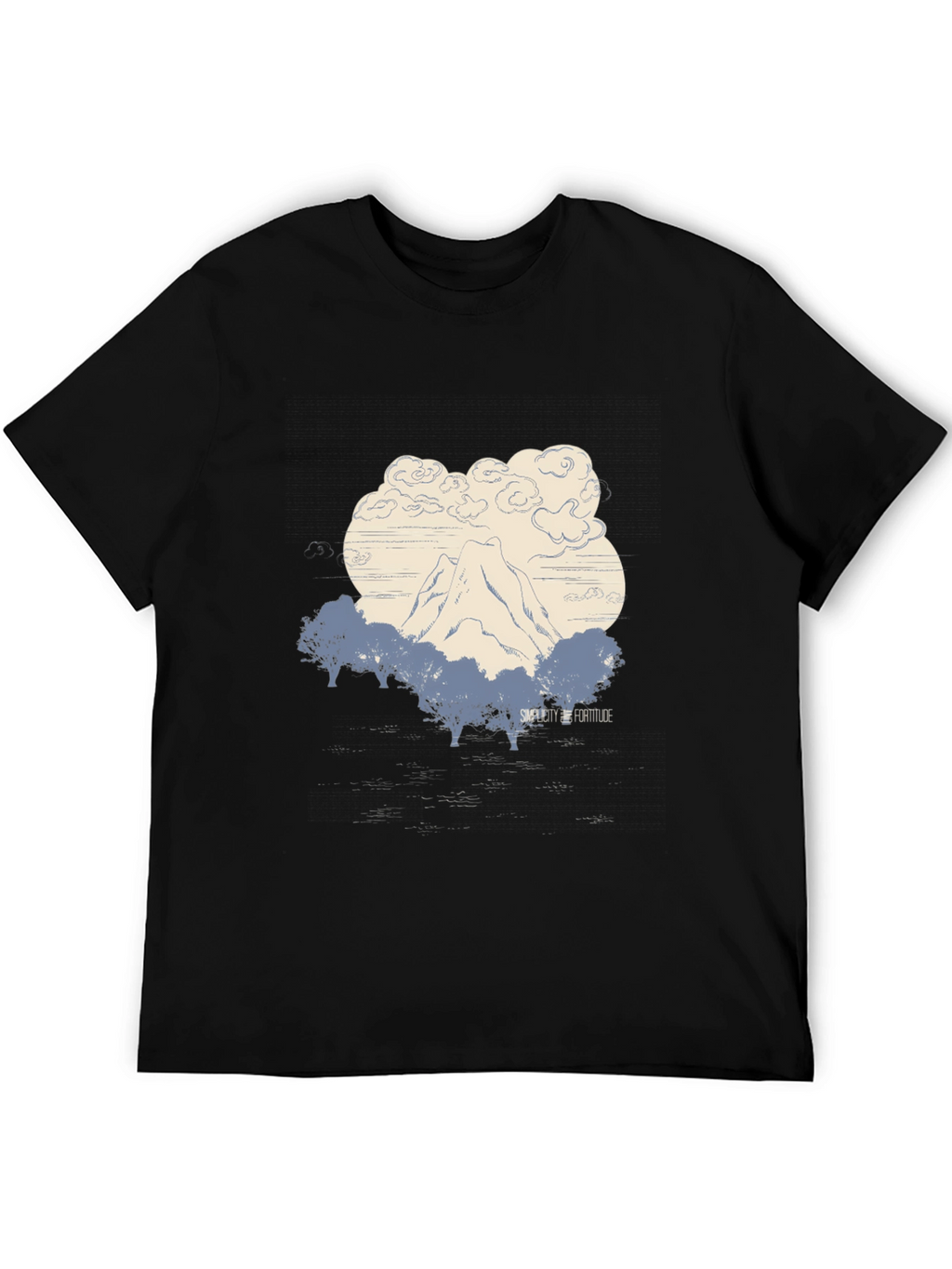 Mountain Graphic Tee - Black Cotton Comfort