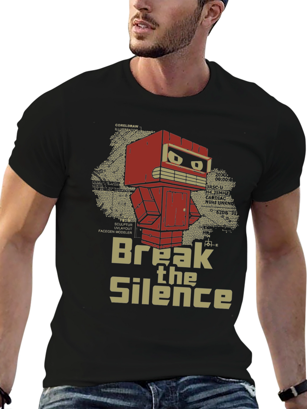 Break the Silence Robot T-Shirt - Unique Graphic Tee
