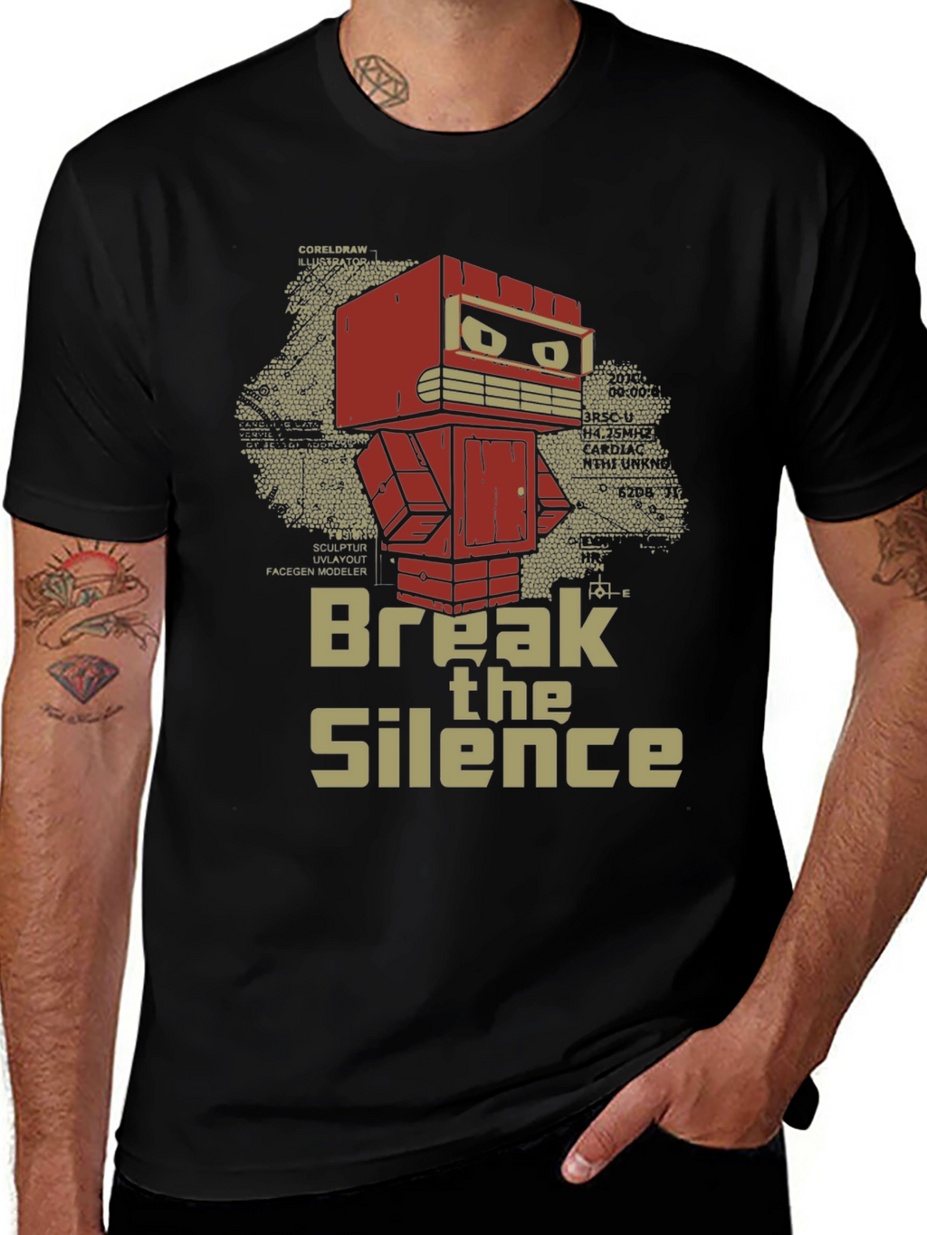 Break the Silence Robot T-Shirt - Unique Graphic Tee