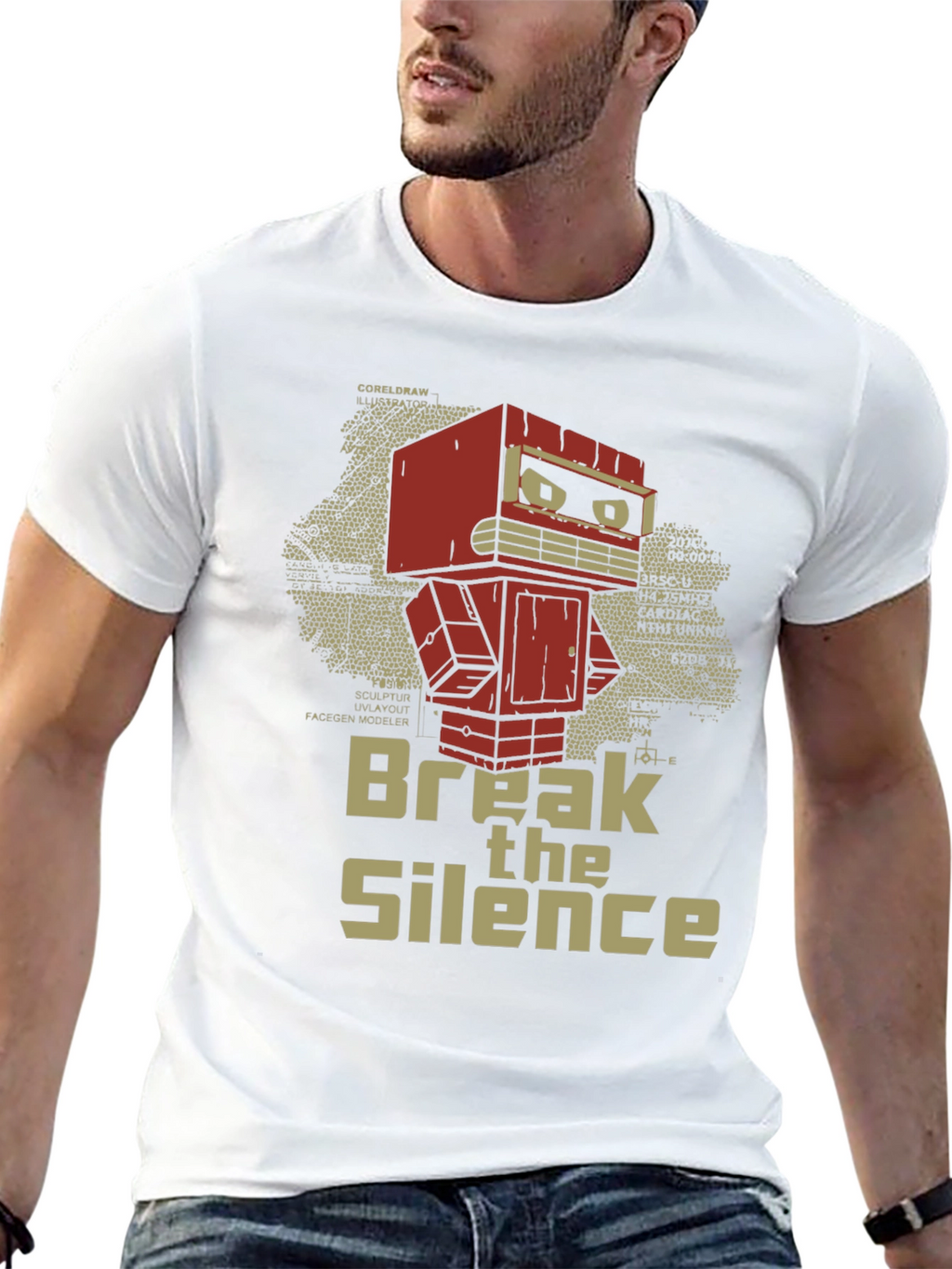 Break the Silence Robot T-Shirt - Unique Graphic Tee