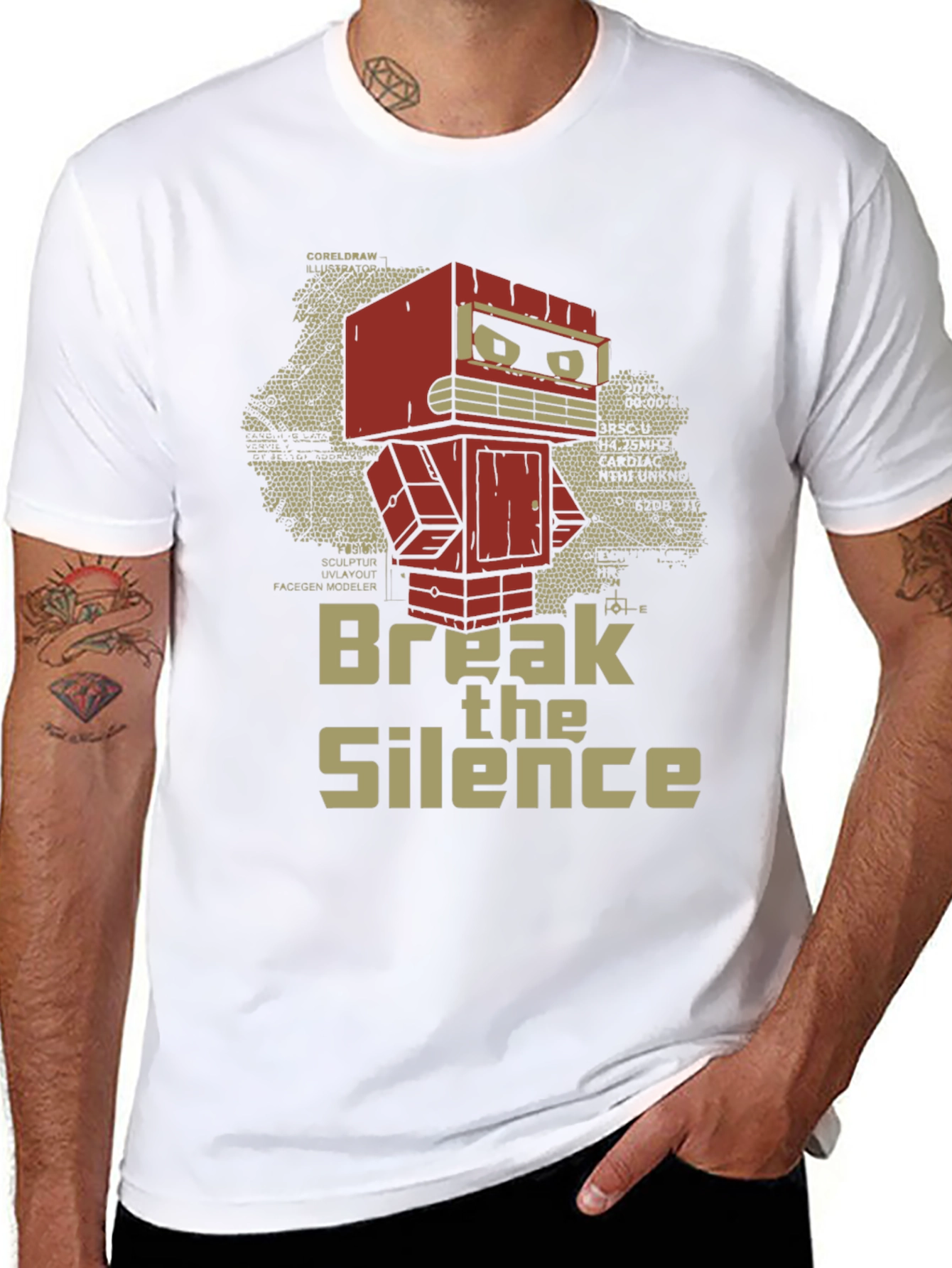 Break the Silence Robot T-Shirt - Unique Graphic Tee