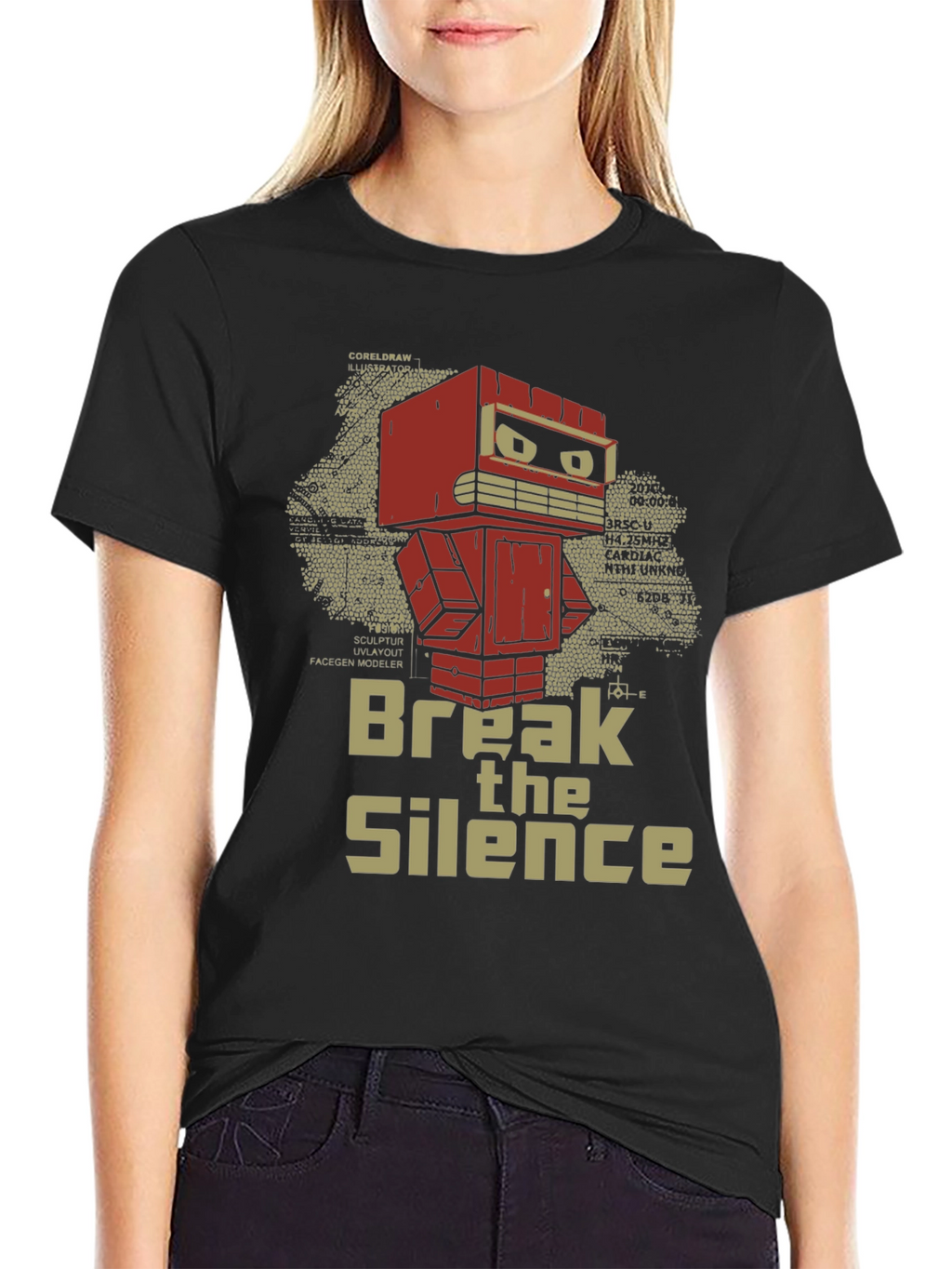 Break the Silence Robot T-Shirt - Unique Graphic Tee