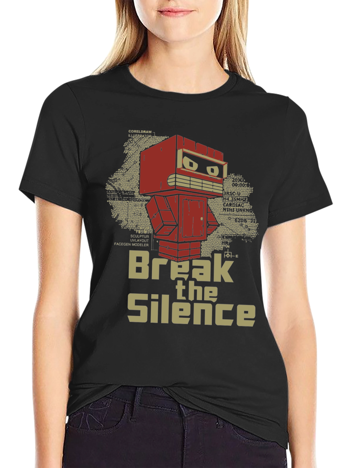 Break the Silence Robot T-Shirt - Unique Graphic Tee