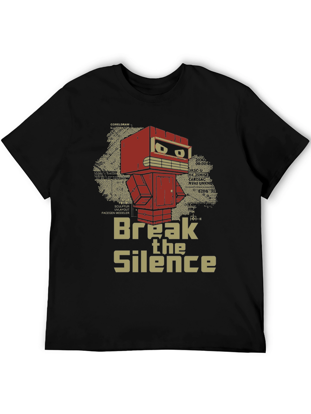 Break the Silence Robot T-Shirt - Unique Graphic Tee