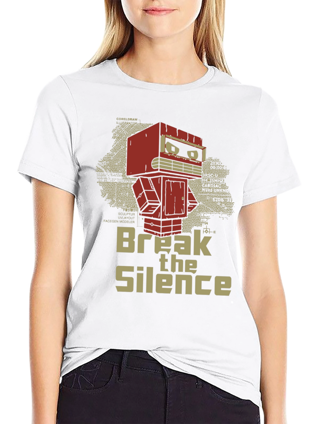 Break the Silence Robot T-Shirt - Unique Graphic Tee