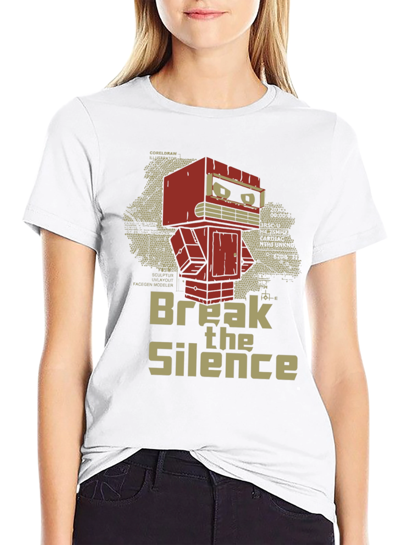 Break the Silence Robot T-Shirt - Unique Graphic Tee