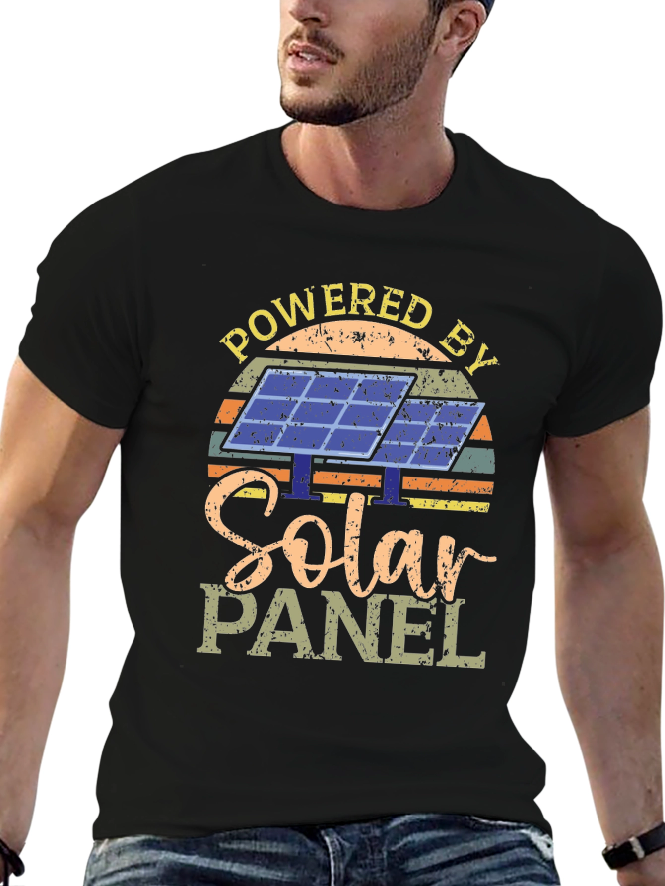 Powered By Solar Panel Graphic T-Shirt