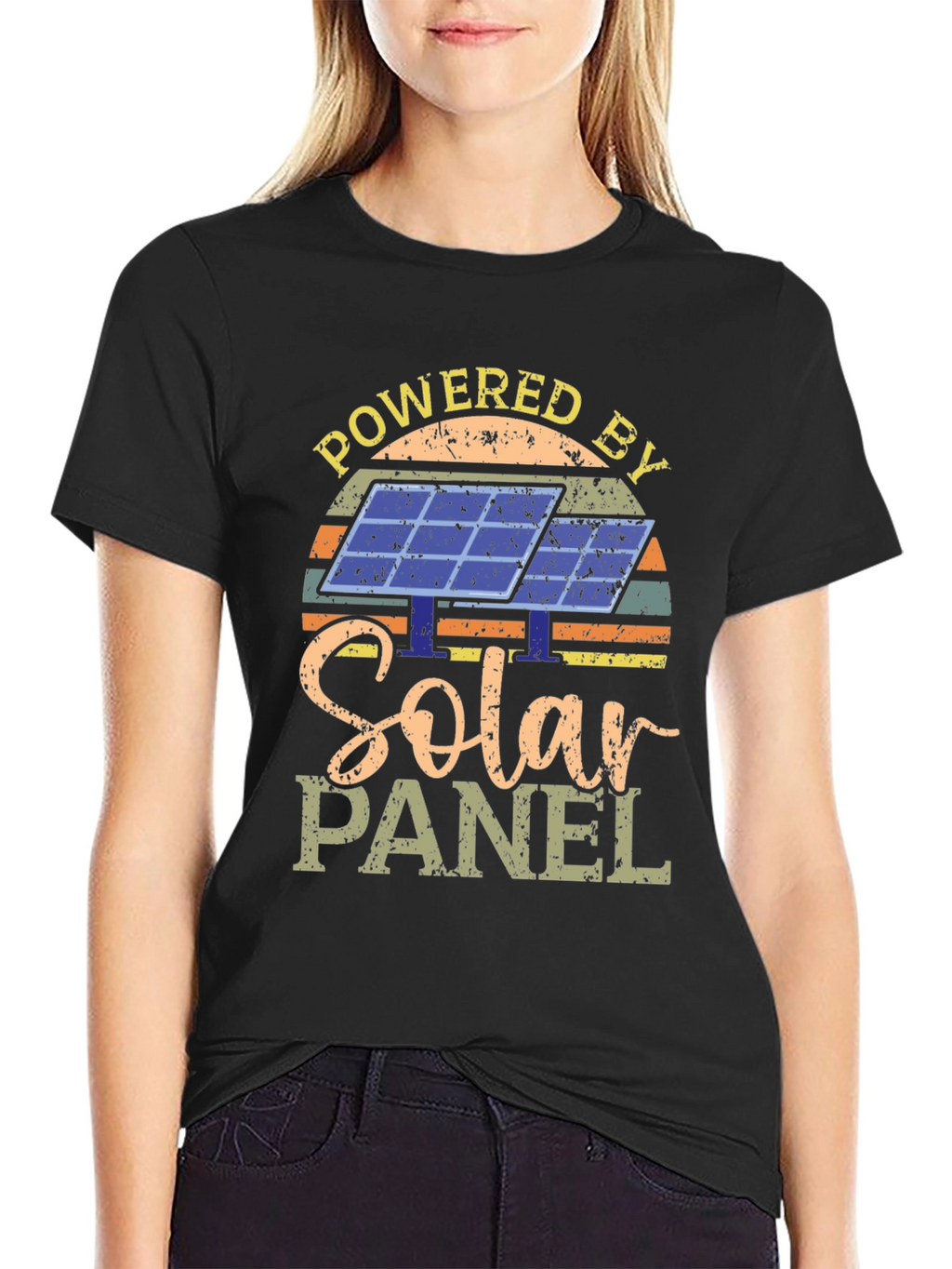 Powered By Solar Panel Graphic T-Shirt