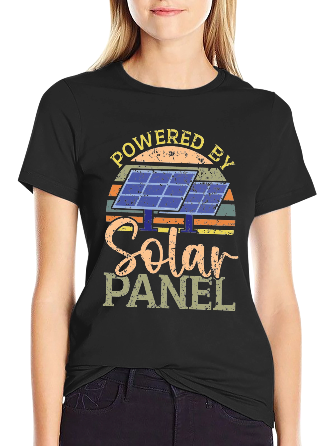 Powered By Solar Panel Graphic T-Shirt