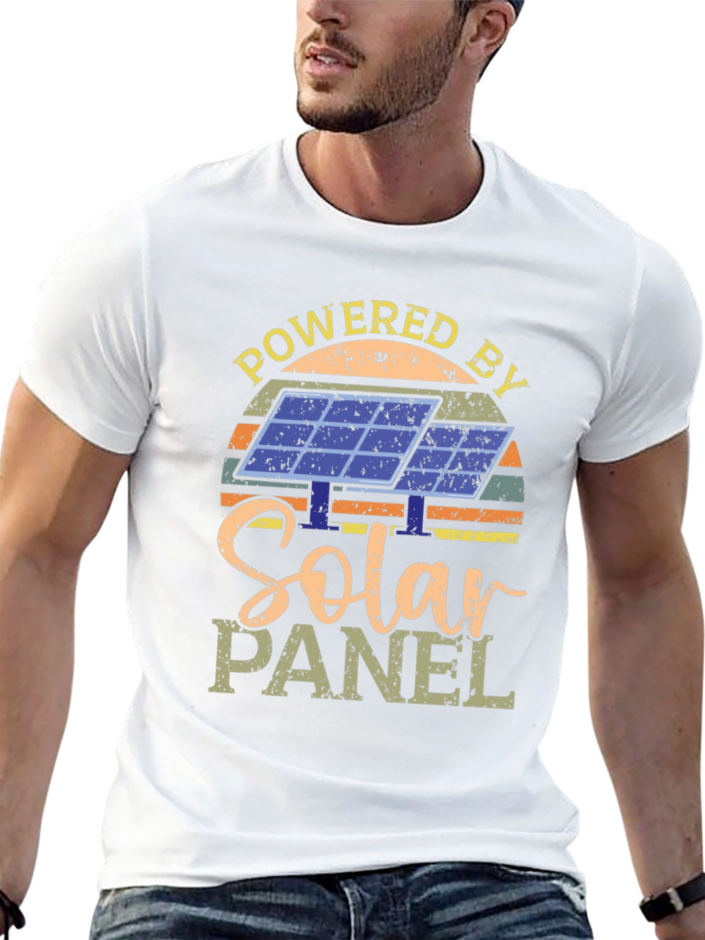 Powered By Solar Panel Graphic T-Shirt
