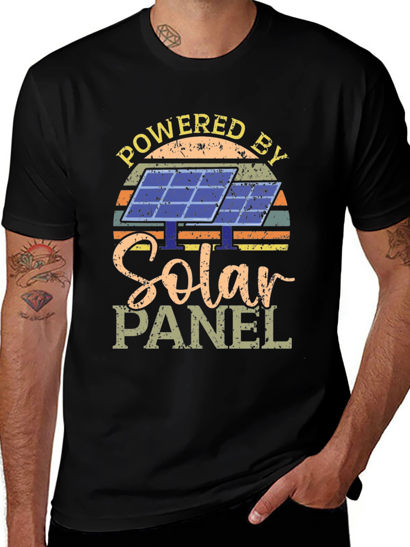 Powered By Solar Panel Graphic T-Shirt
