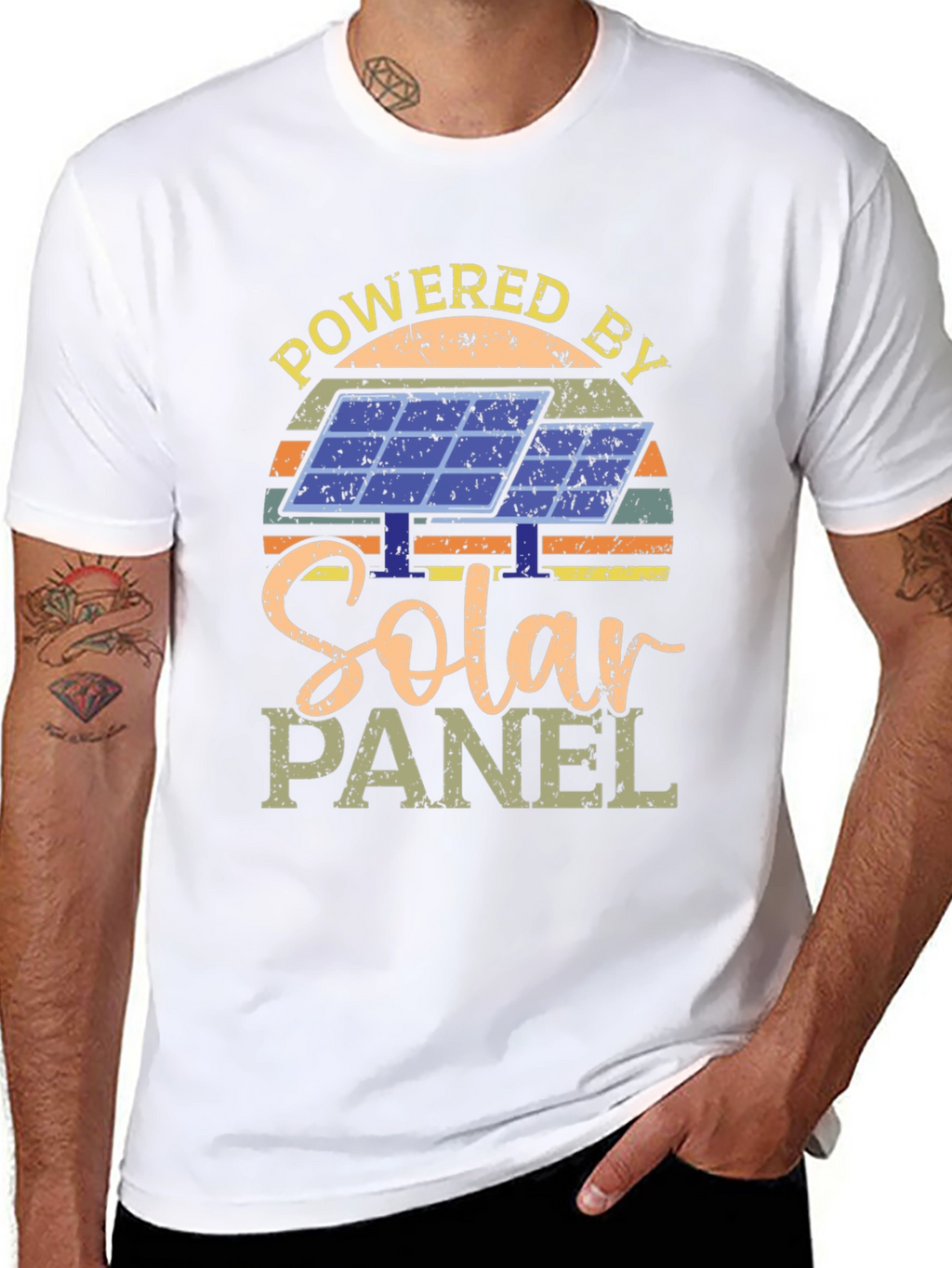 Powered By Solar Panel Graphic T-Shirt