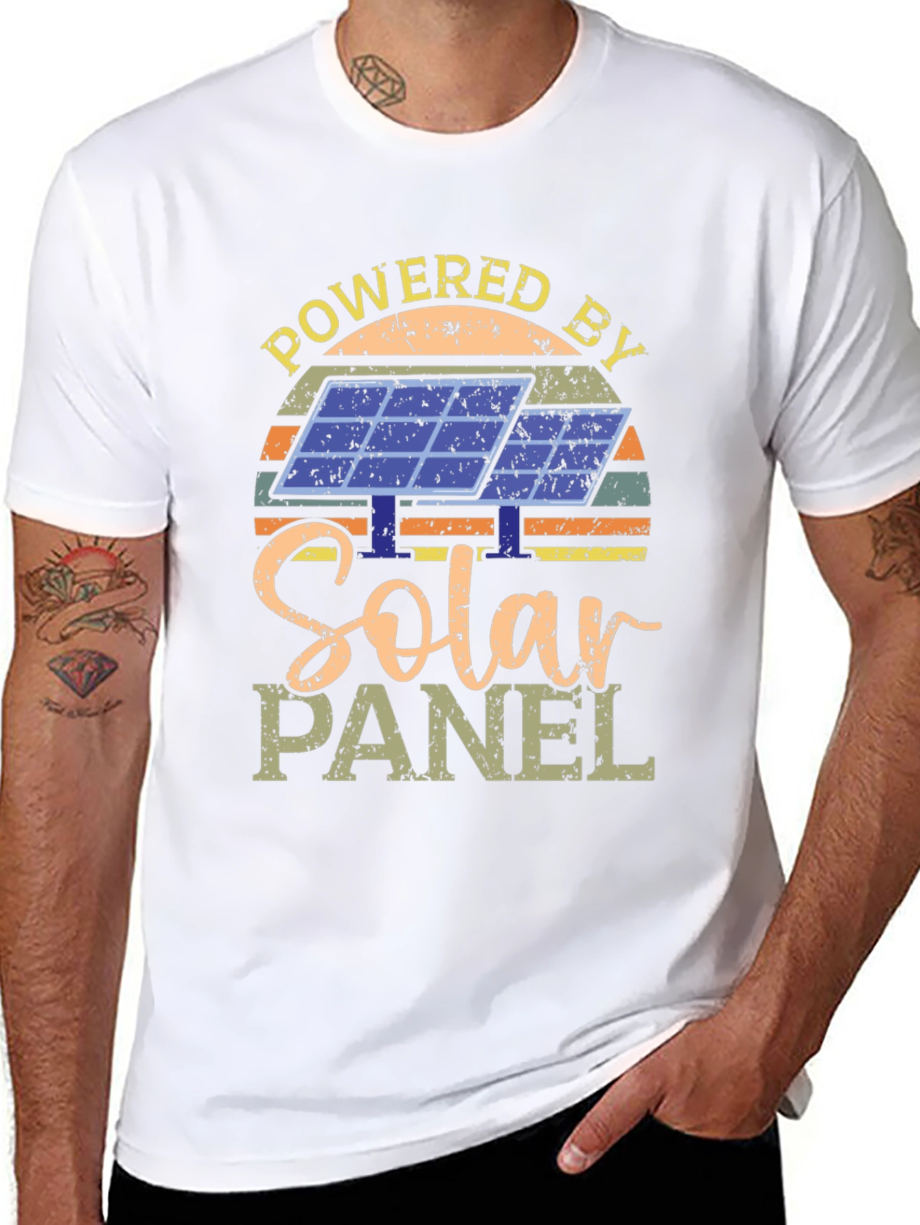 Powered By Solar Panel Graphic T-Shirt