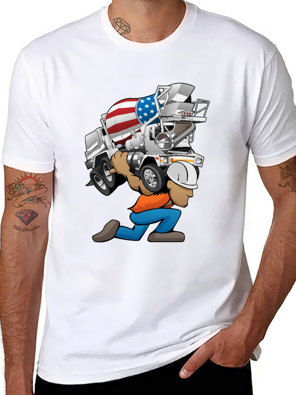 USA Cement Truck Cartoon T-Shirt