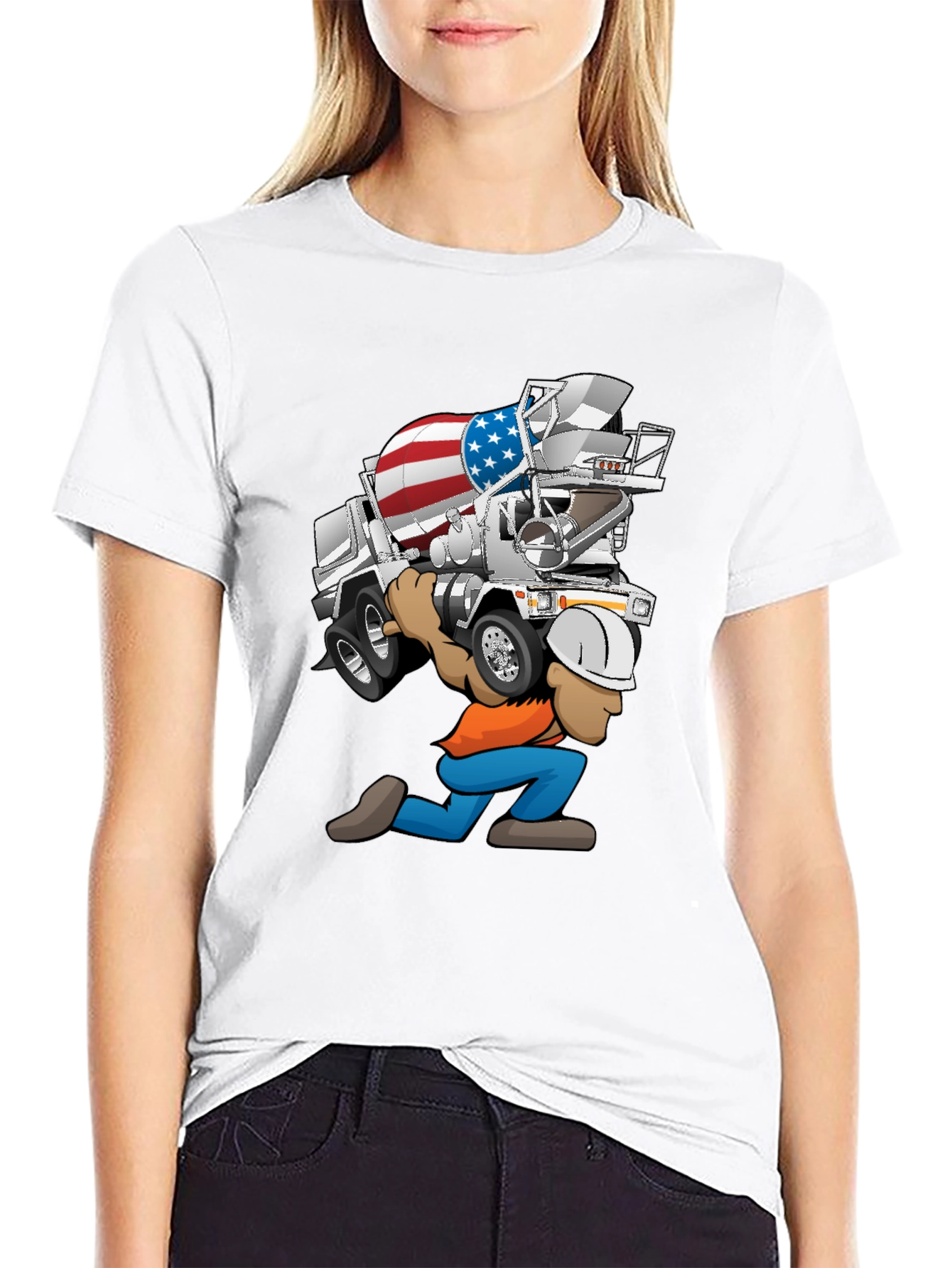 USA Cement Truck Cartoon T-Shirt