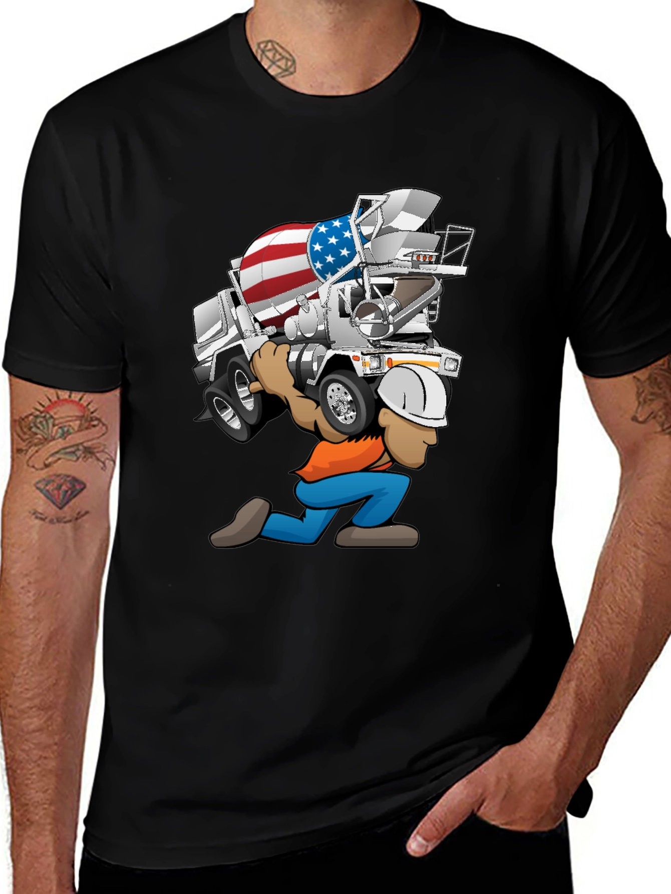 USA Cement Truck Cartoon T-Shirt
