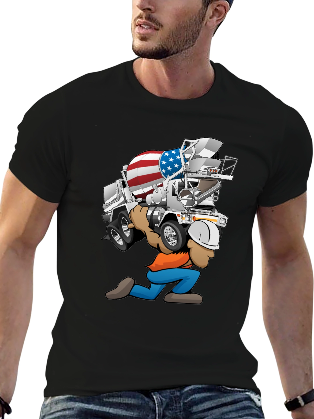 USA Cement Truck Cartoon T-Shirt
