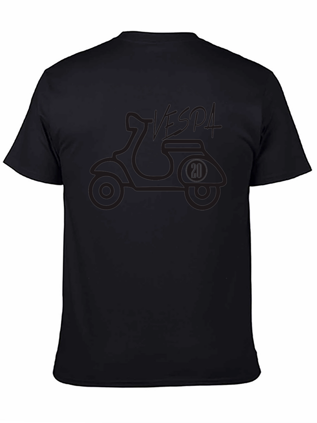 Vespa Scooter Graphic Tee - Black Cotton T-Shirt