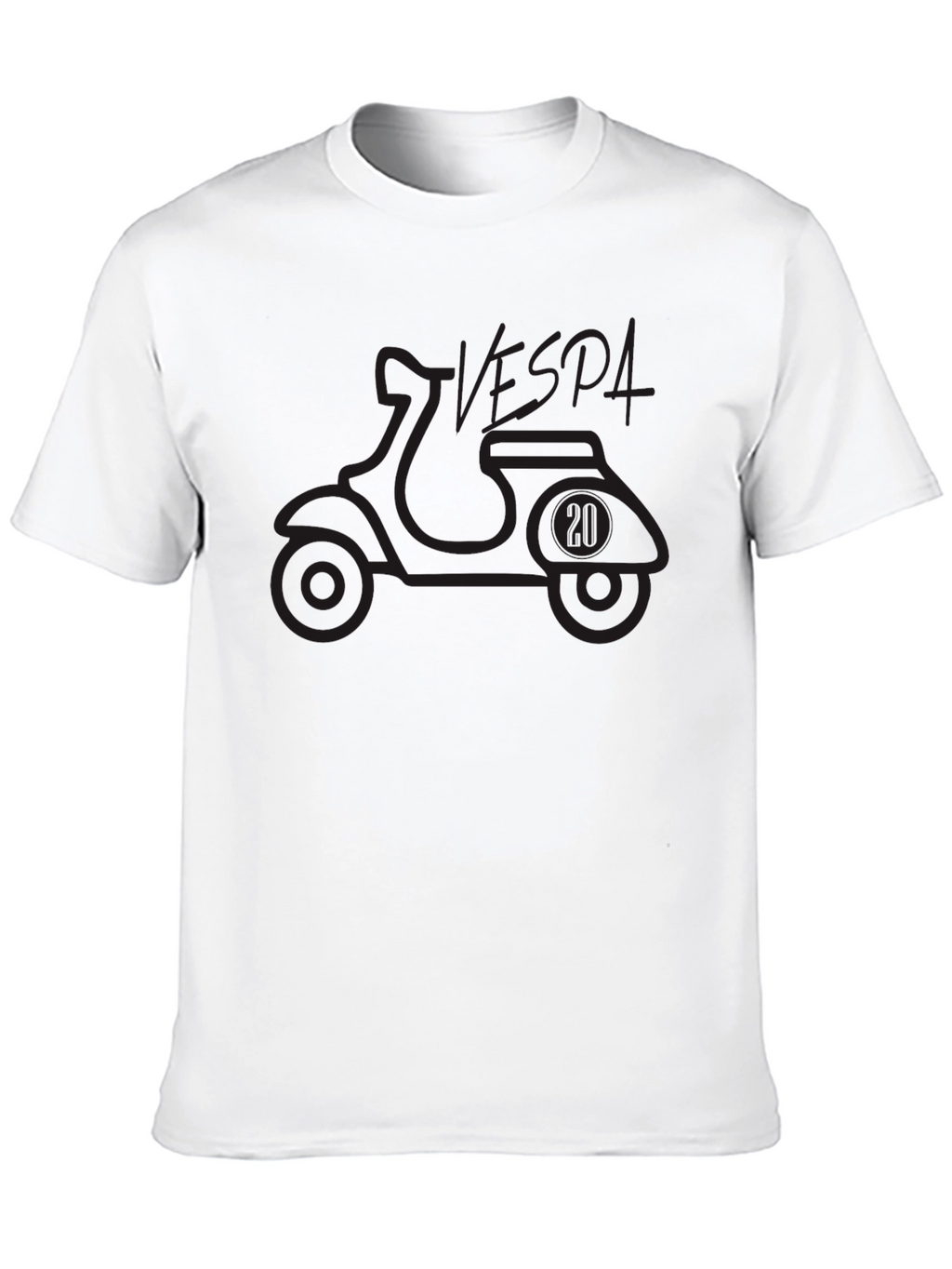 Vespa Scooter Graphic Tee - Black Cotton T-Shirt