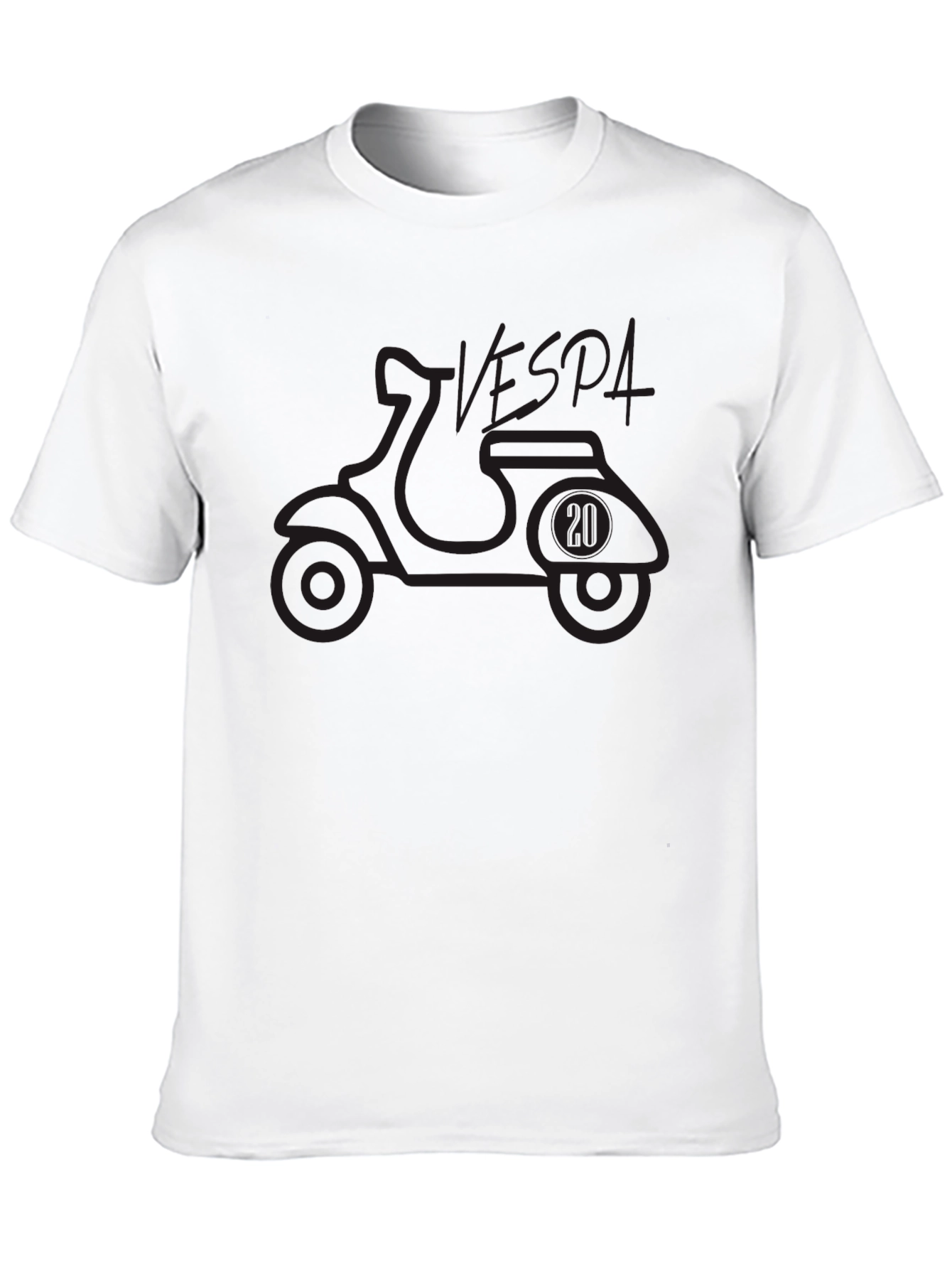 Vespa Scooter Graphic Tee - Black Cotton T-Shirt