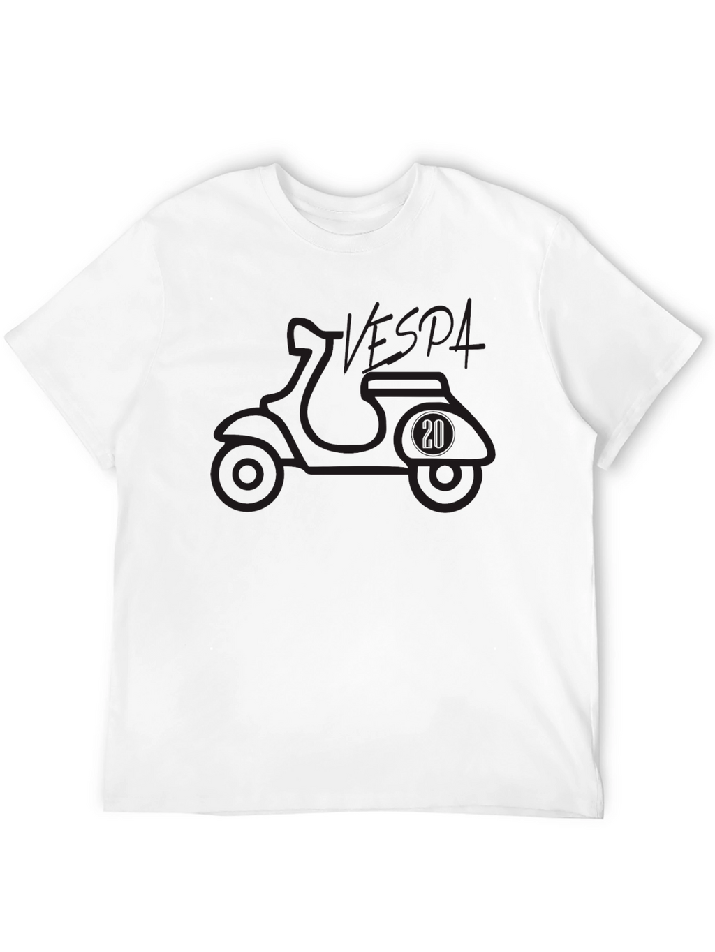 Vespa Scooter Graphic Tee - Black Cotton T-Shirt