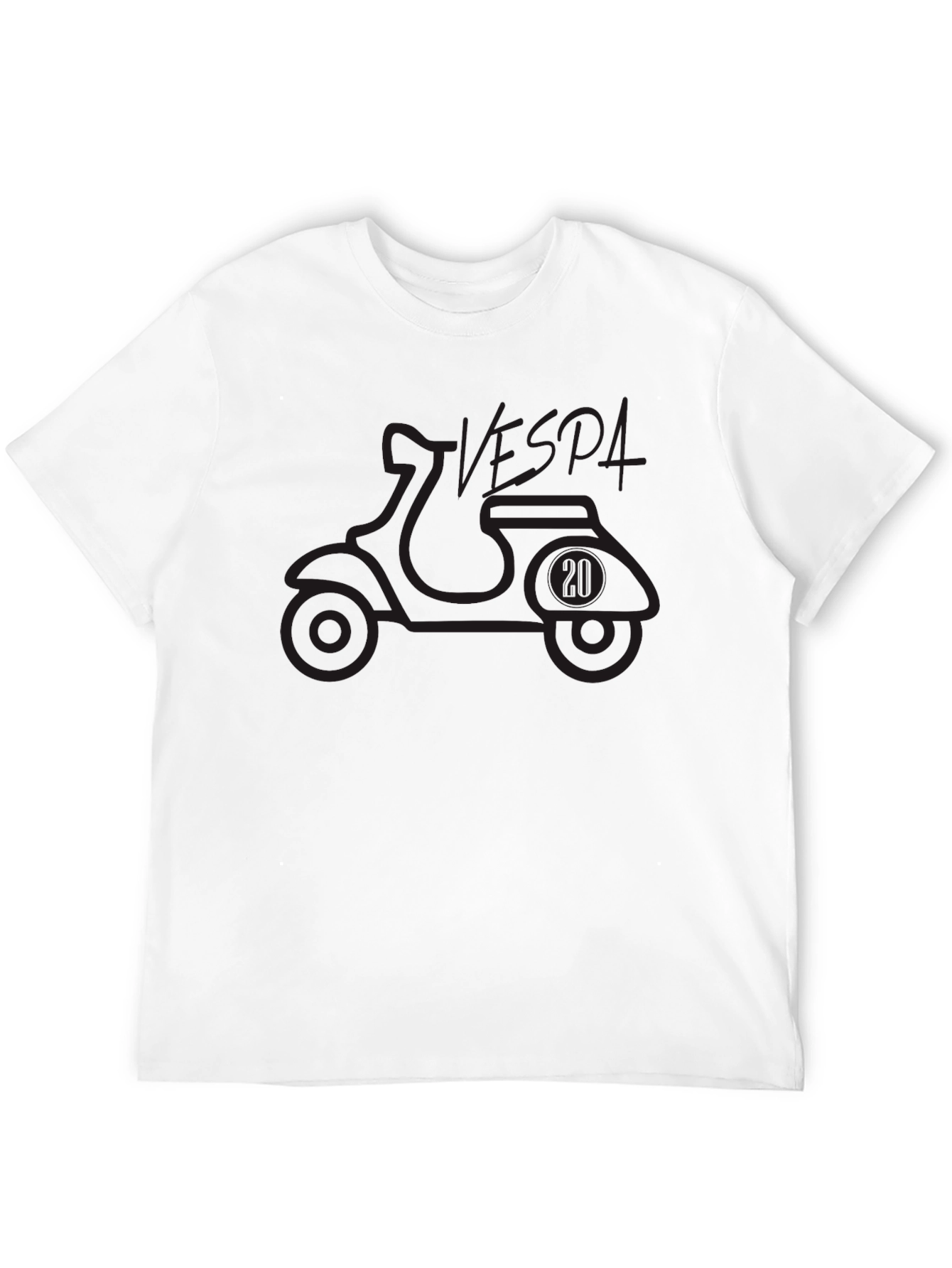 Vespa Scooter Graphic Tee - Black Cotton T-Shirt