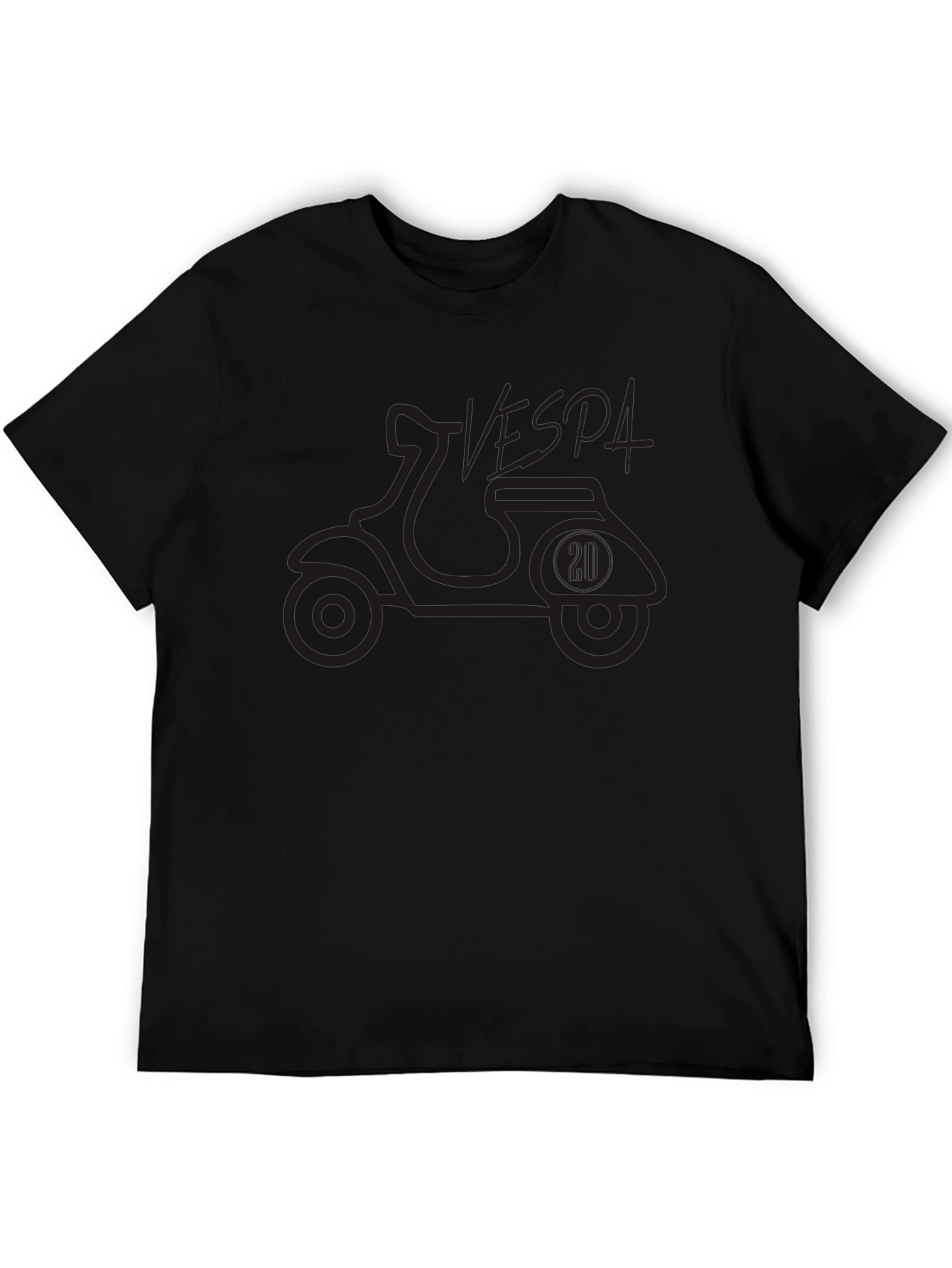 Vespa Scooter Graphic Tee - Black Cotton T-Shirt