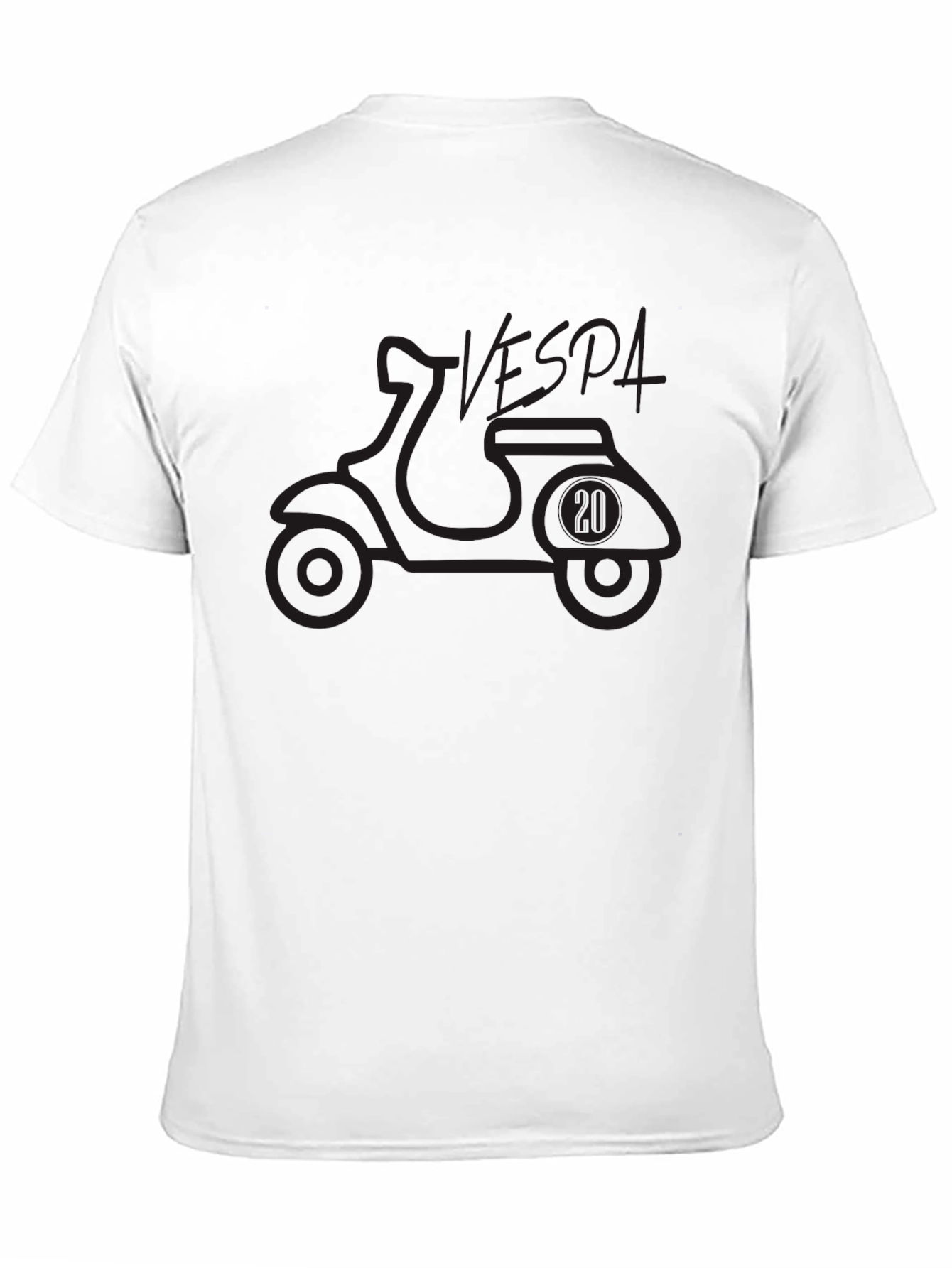Vespa Scooter Graphic Tee - Black Cotton T-Shirt