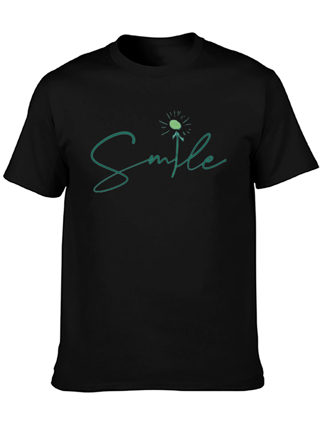 Smile Dandelion Graphic Tee - Black