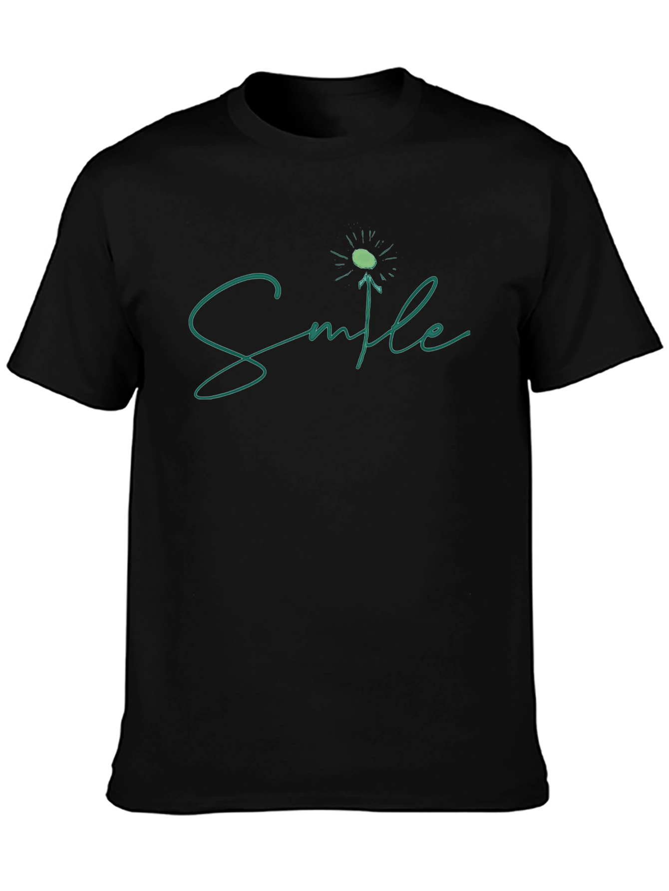 Smile Dandelion Graphic Tee - Black