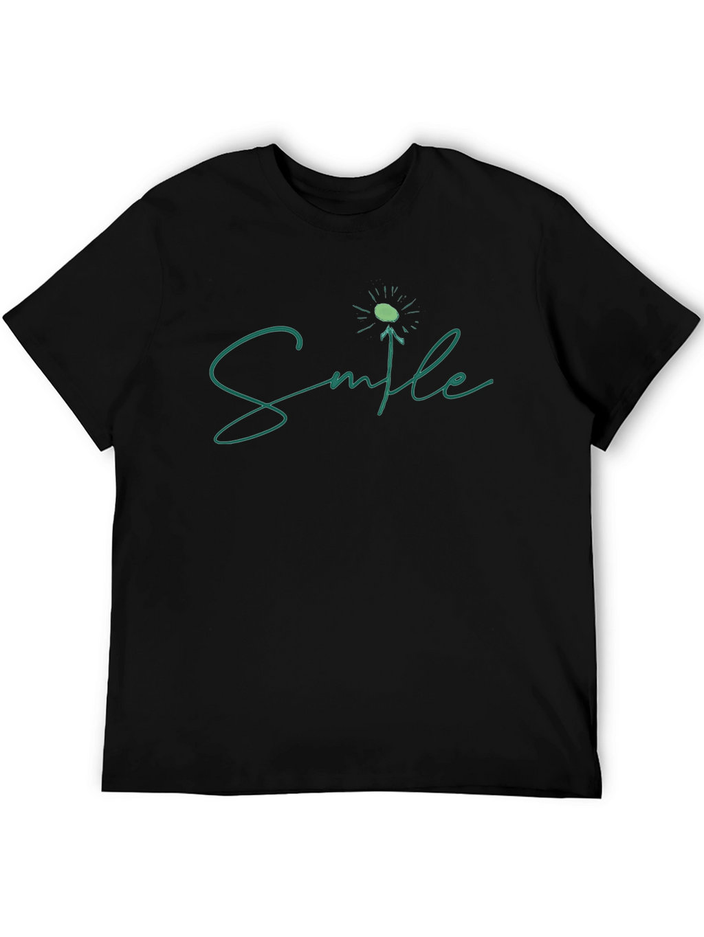 Smile Dandelion Graphic Tee - Black
