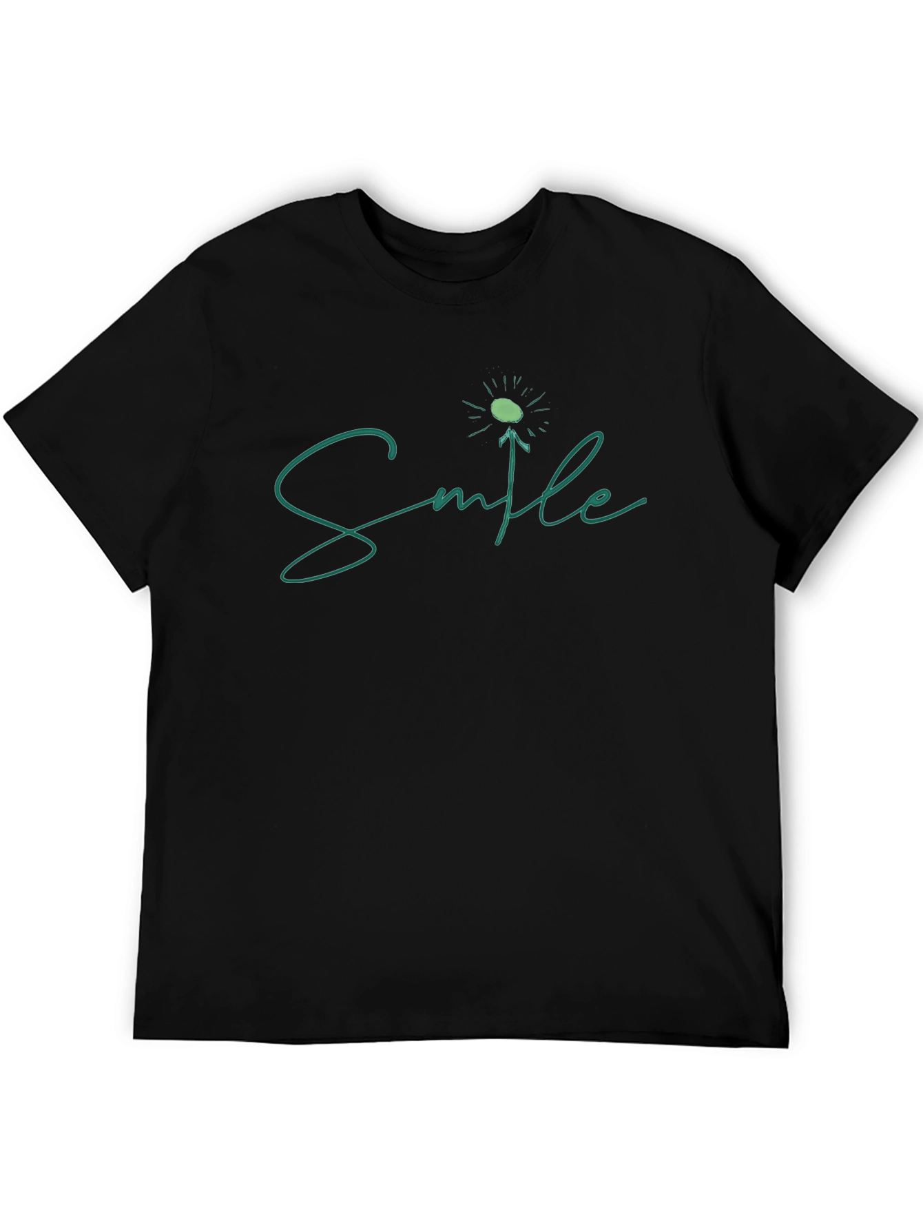 Smile Dandelion Graphic Tee - Black