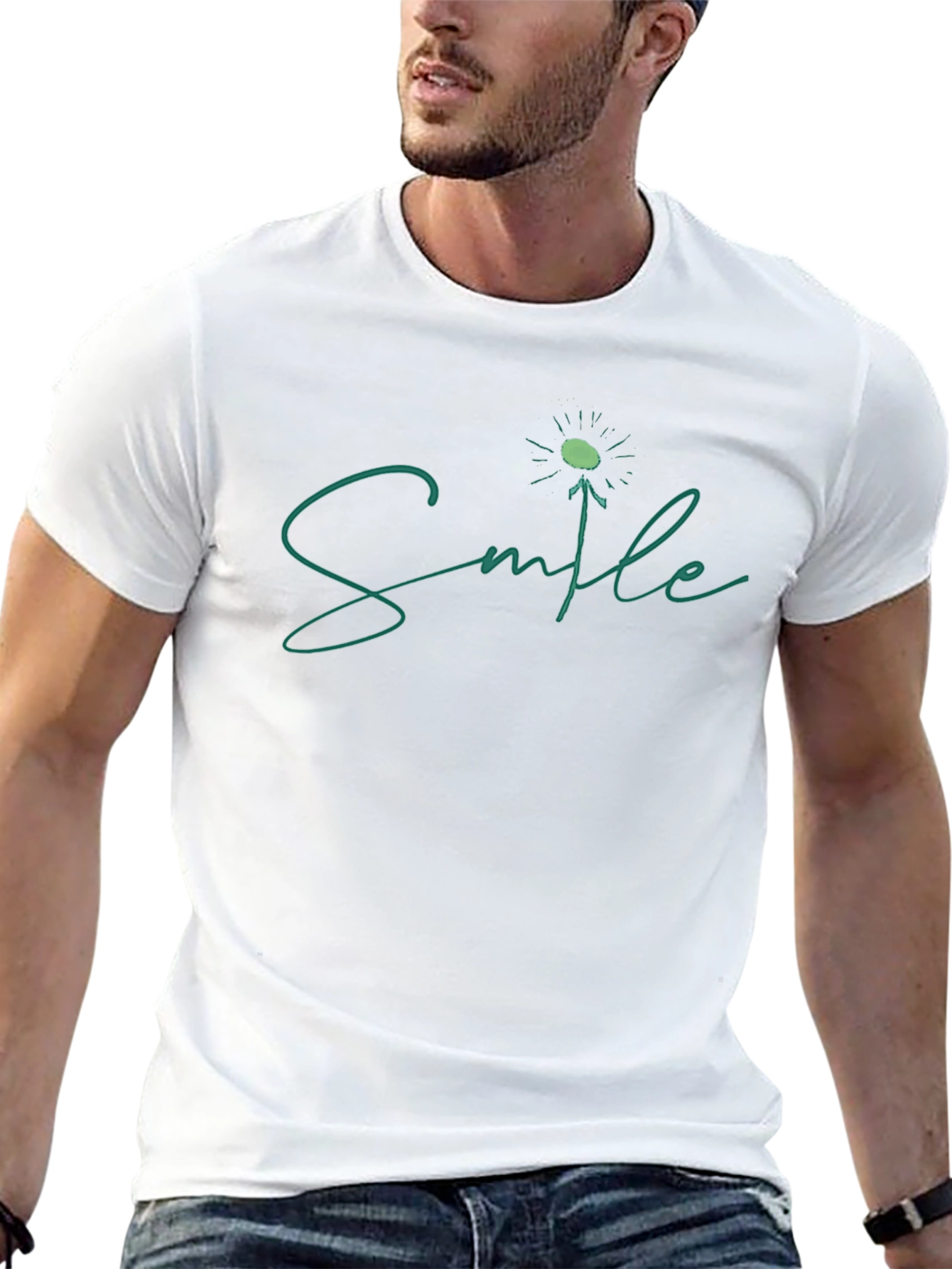 Smile Dandelion Graphic Tee - Black