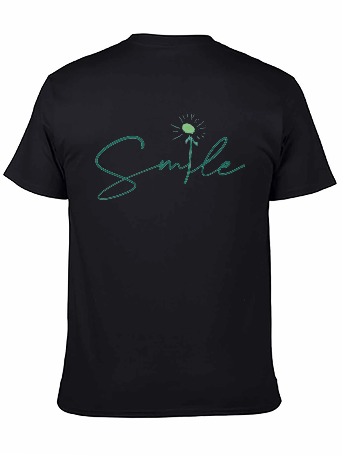Smile Dandelion Graphic Tee - Black