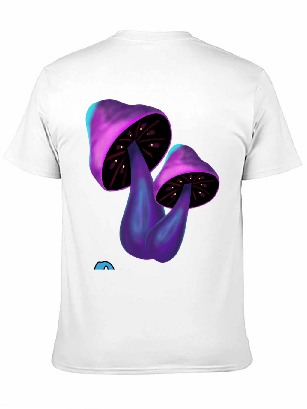 Psychedelic Mushroom Graphic Tee - Black Cotton T-Shirt