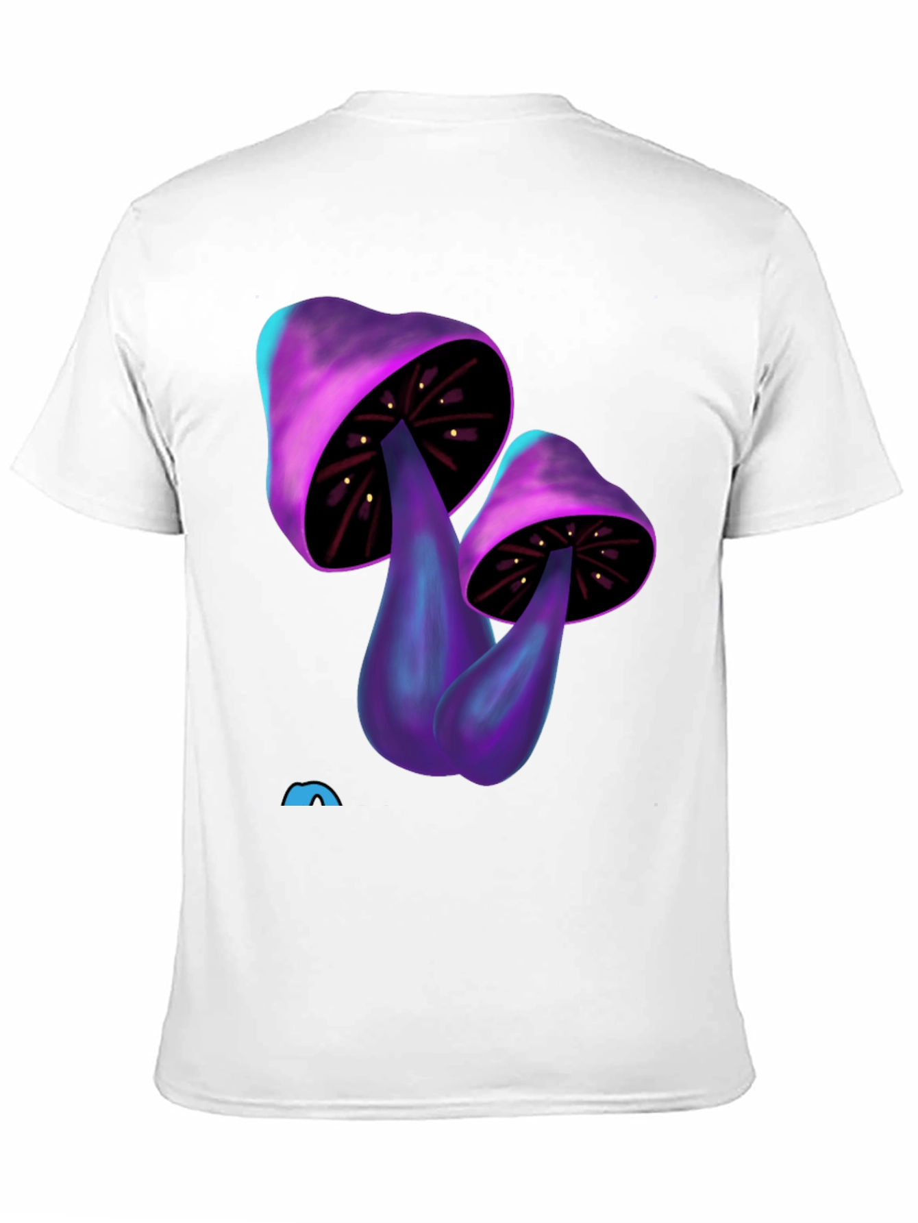 Psychedelic Mushroom Graphic Tee - Black Cotton T-Shirt