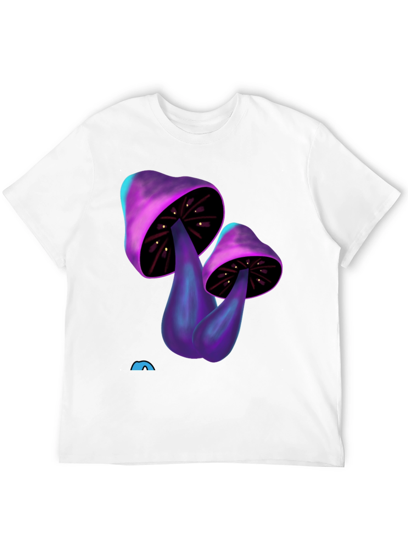 Psychedelic Mushroom Graphic Tee - Black Cotton T-Shirt