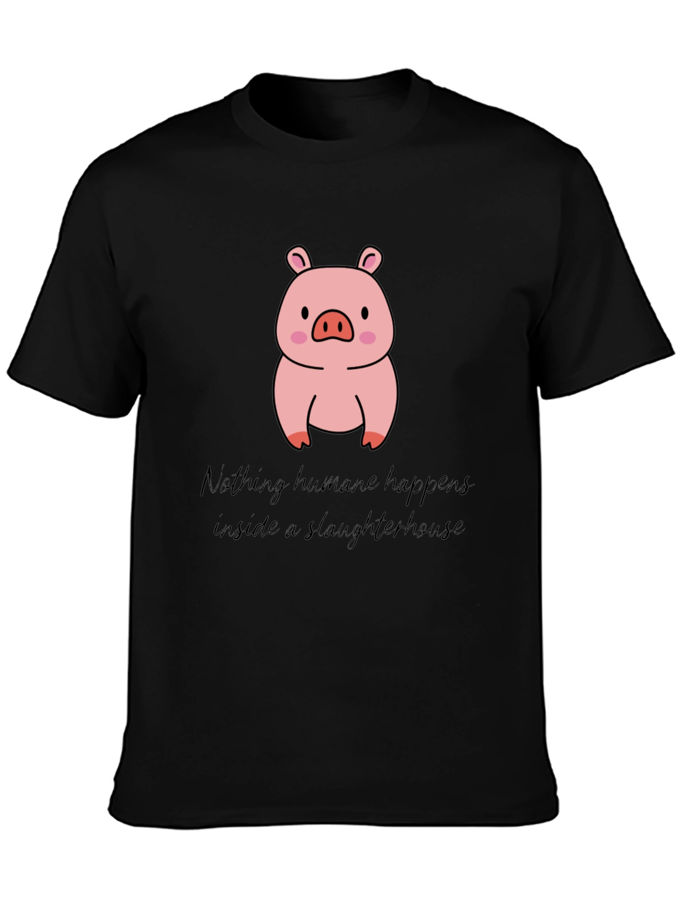 Vegan Pig T-Shirt - Nothing Humane Happens
