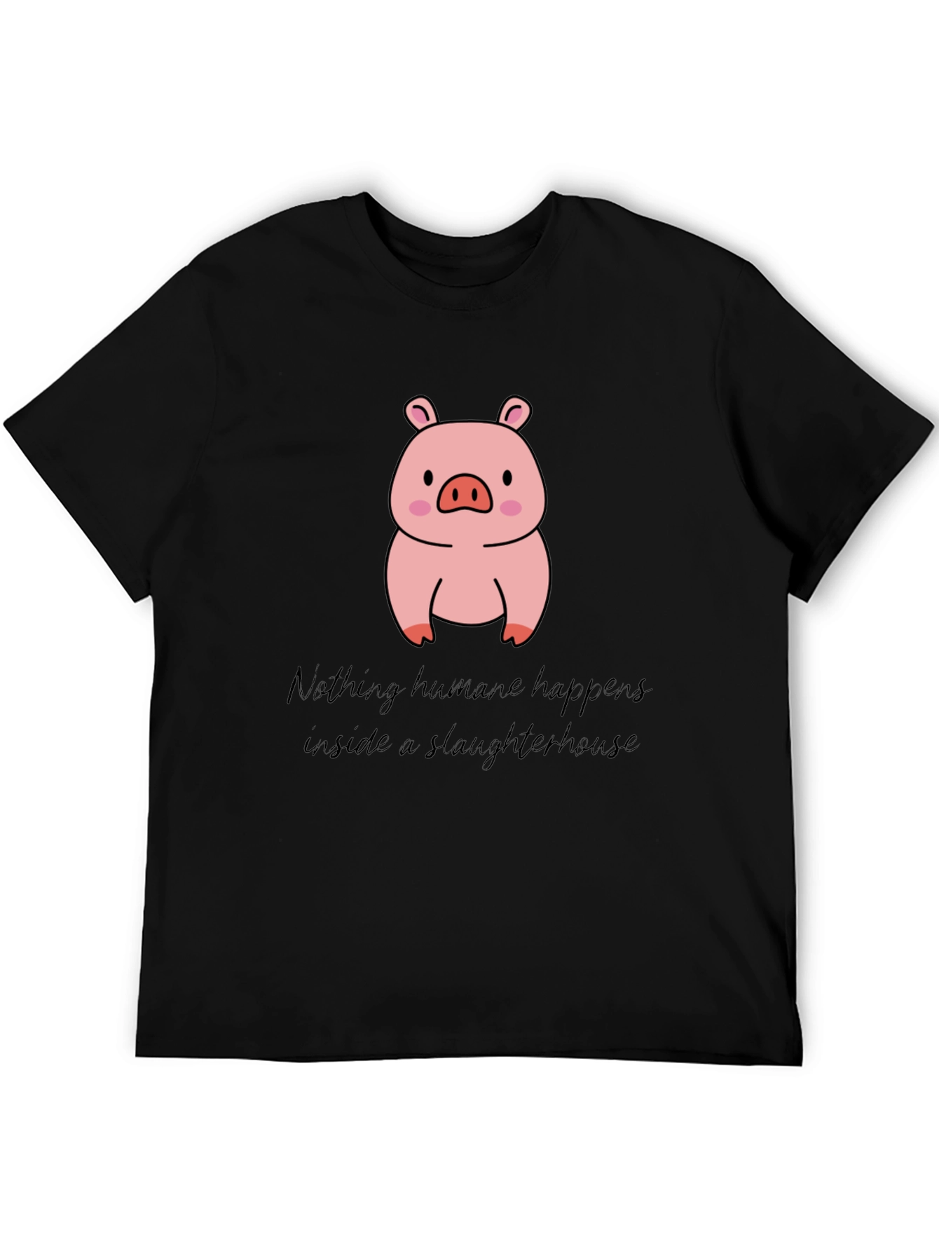 Vegan Pig T-Shirt - Nothing Humane Happens