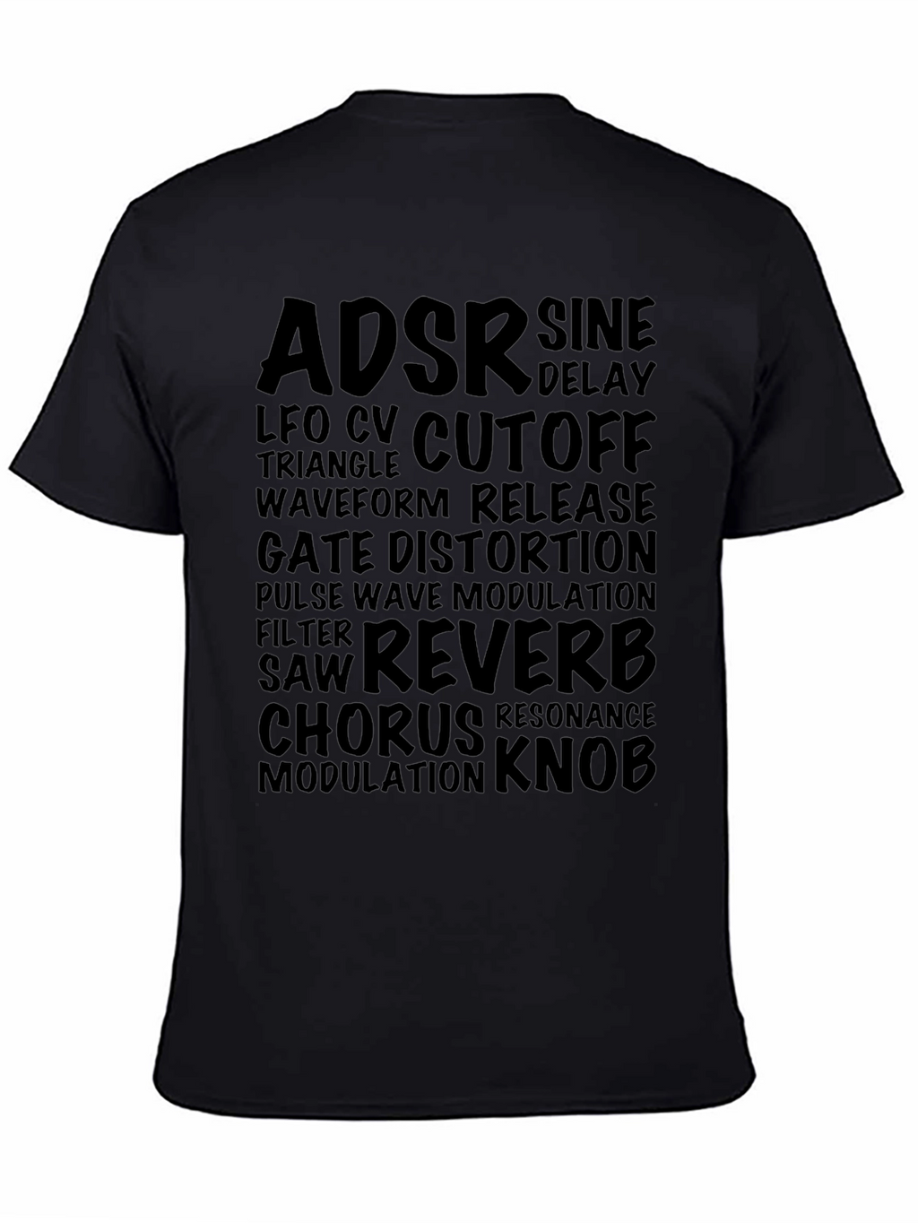 Synthesizer Vocab Black Graphic T-Shirt