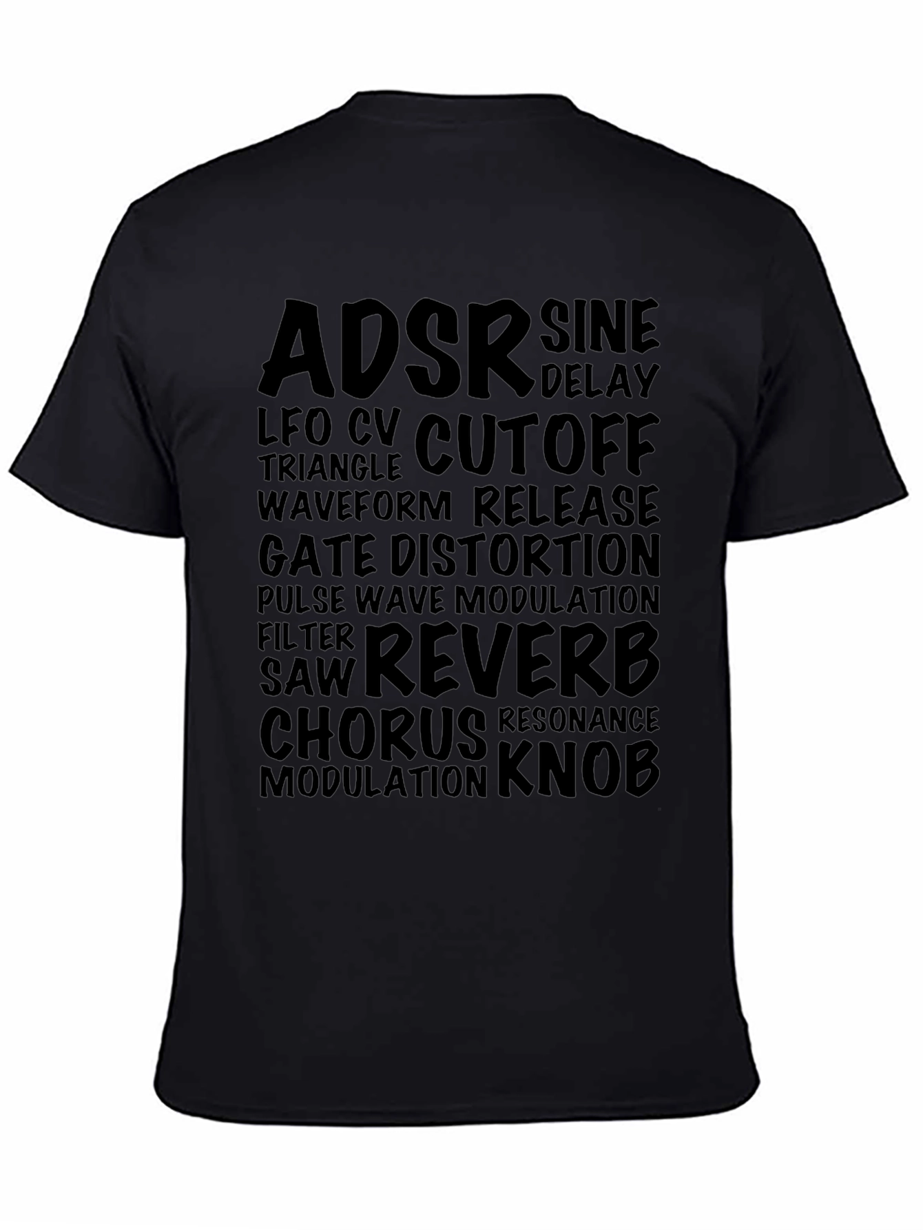 Synthesizer Vocab Black Graphic T-Shirt