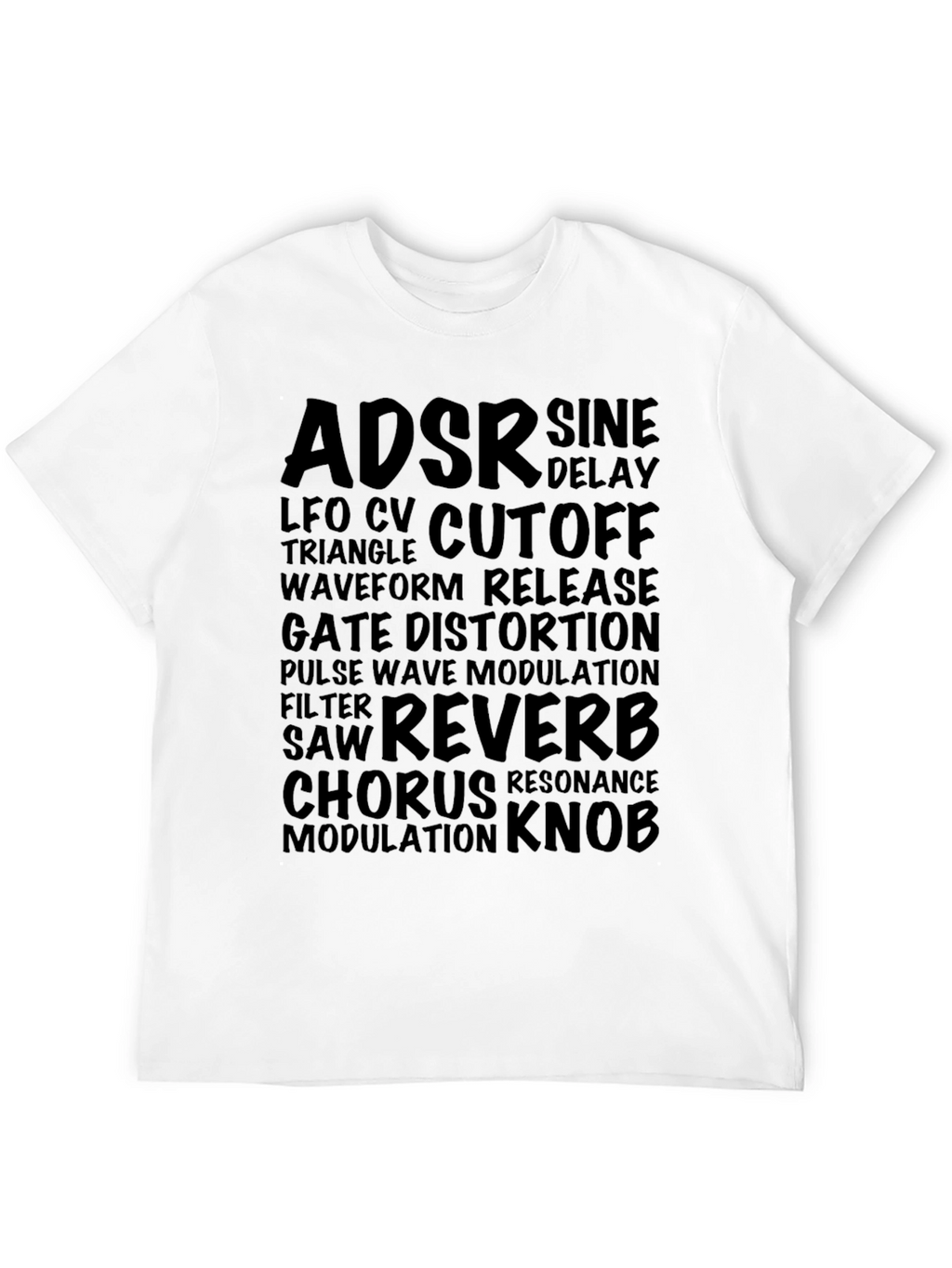 Synthesizer Vocab Black Graphic T-Shirt