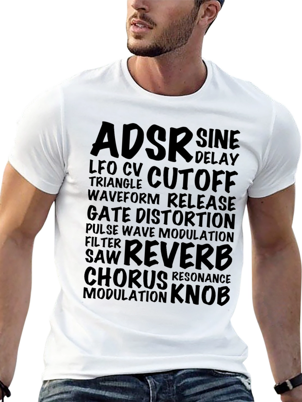 Synthesizer Vocab Black Graphic T-Shirt