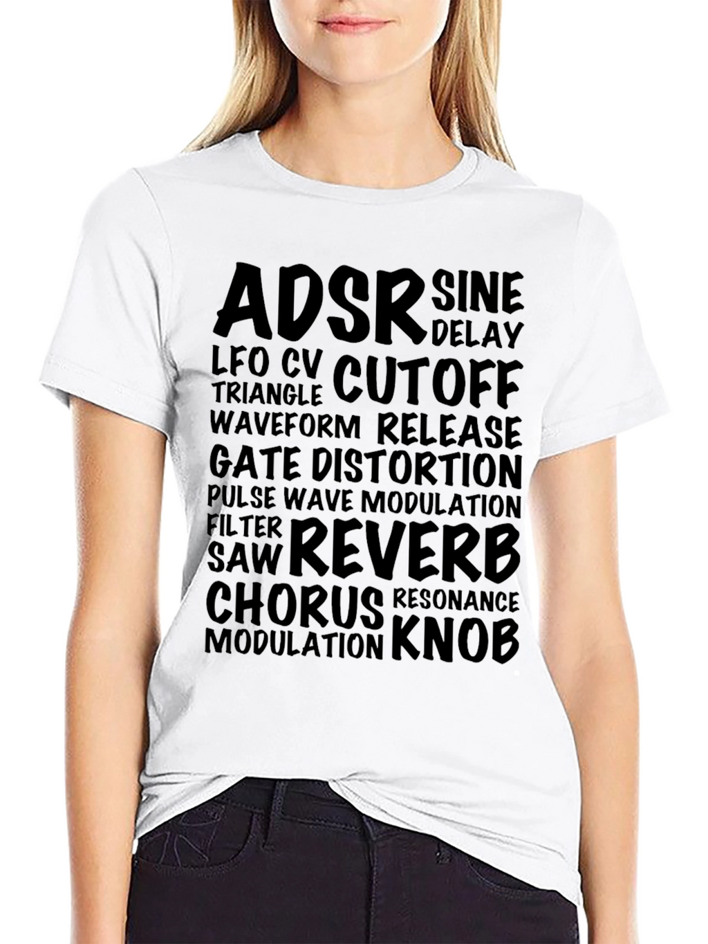 Synthesizer Vocab Black Graphic T-Shirt