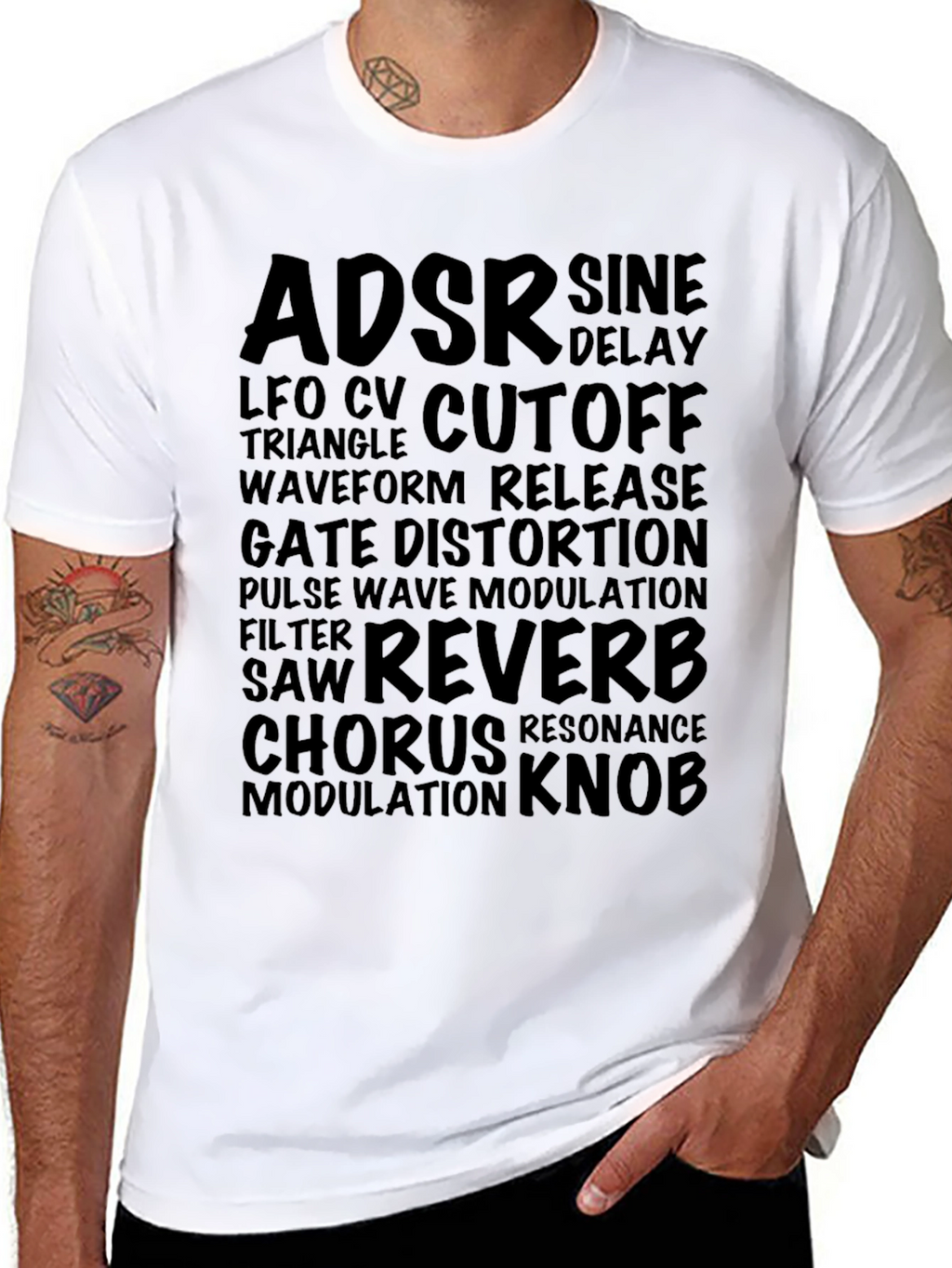 Synthesizer Vocab Black Graphic T-Shirt