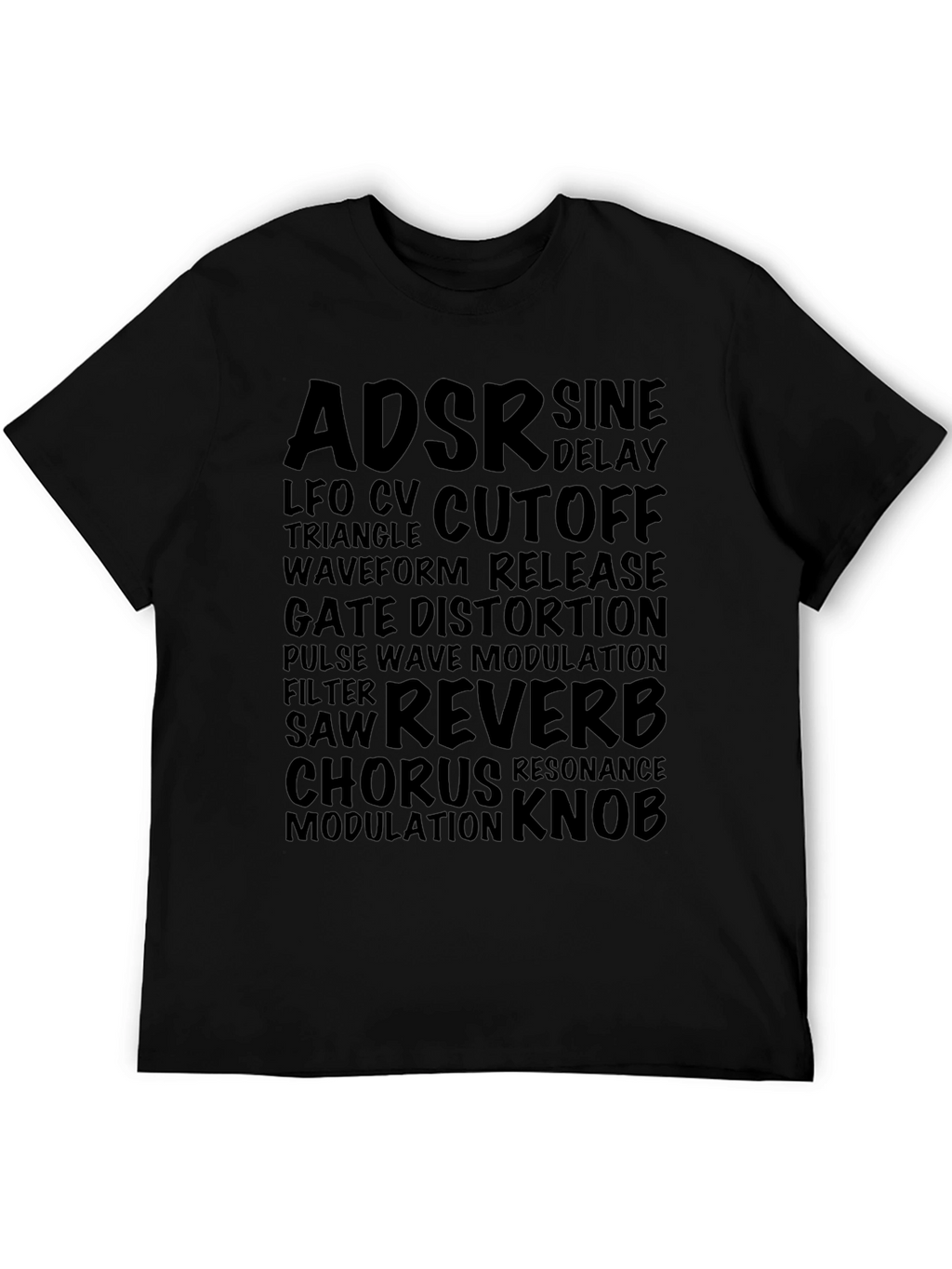Synthesizer Vocab Black Graphic T-Shirt